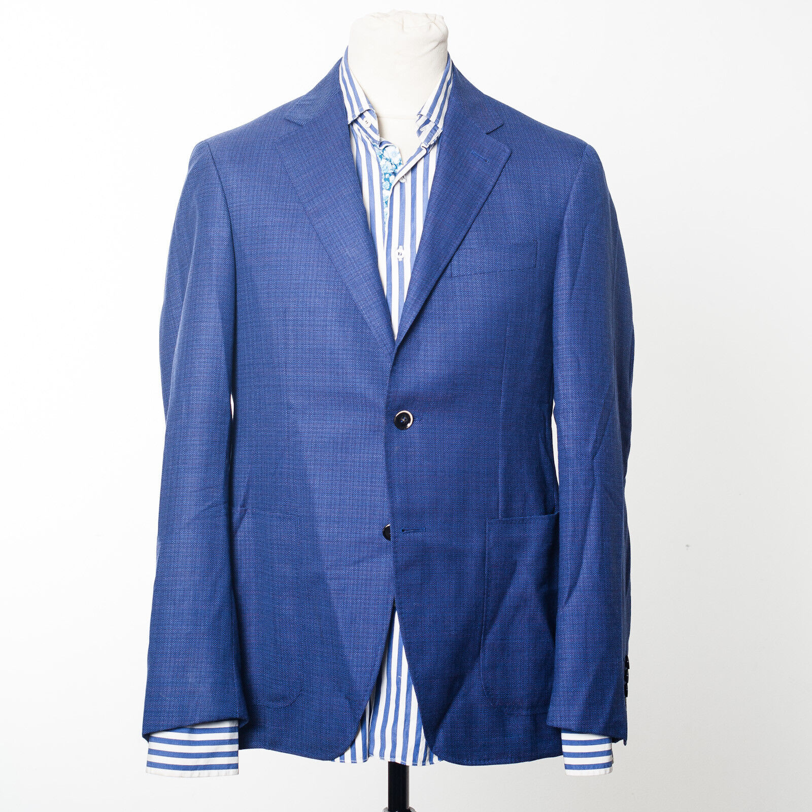 CANALI Kei Blue Unlined Sport Coat Blazer Italy Made EU50 US40