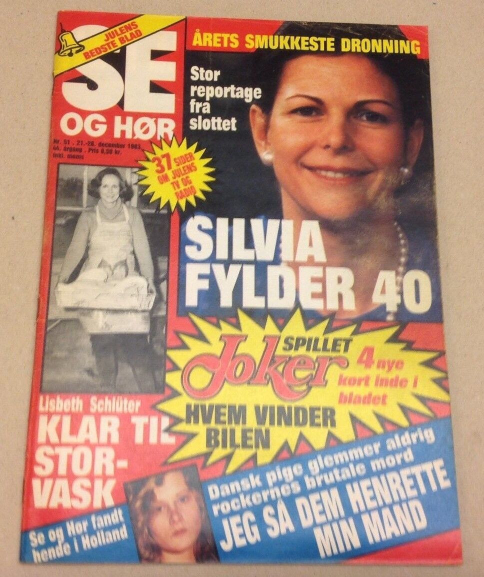 Queen Silvia Sweden 40th Birthday Photos Vtg Danish Magazine 1983 "Se og Hoer"