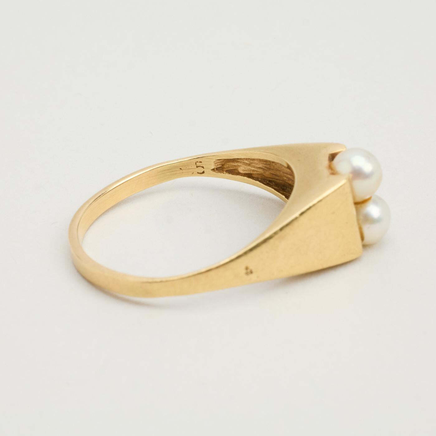 Ring with and pearl in 14K Gold size 6½ | Real Genuine Gold | Quality