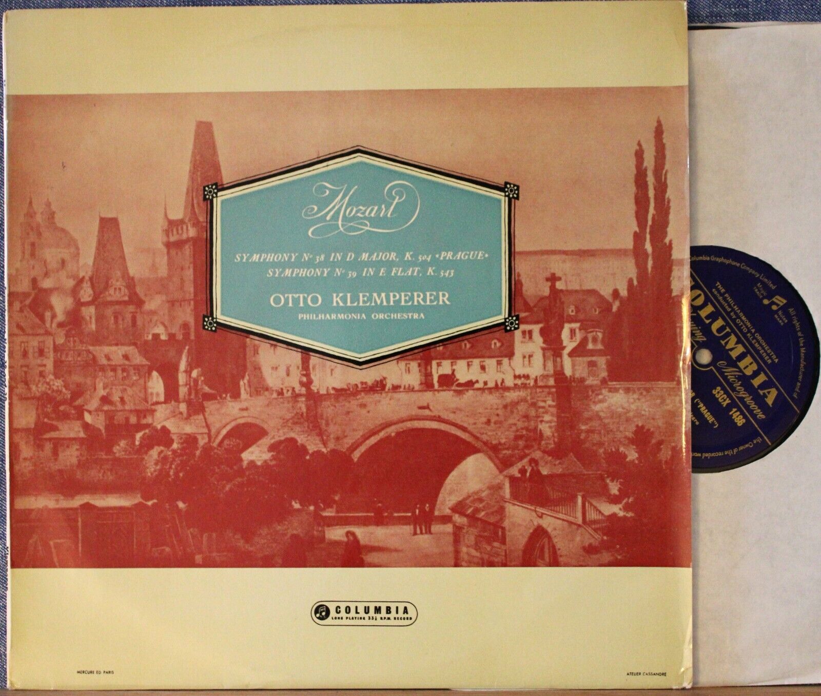 Klemperer Mozart (Symphonies 38 + 39) Col 33CX 1486 NM