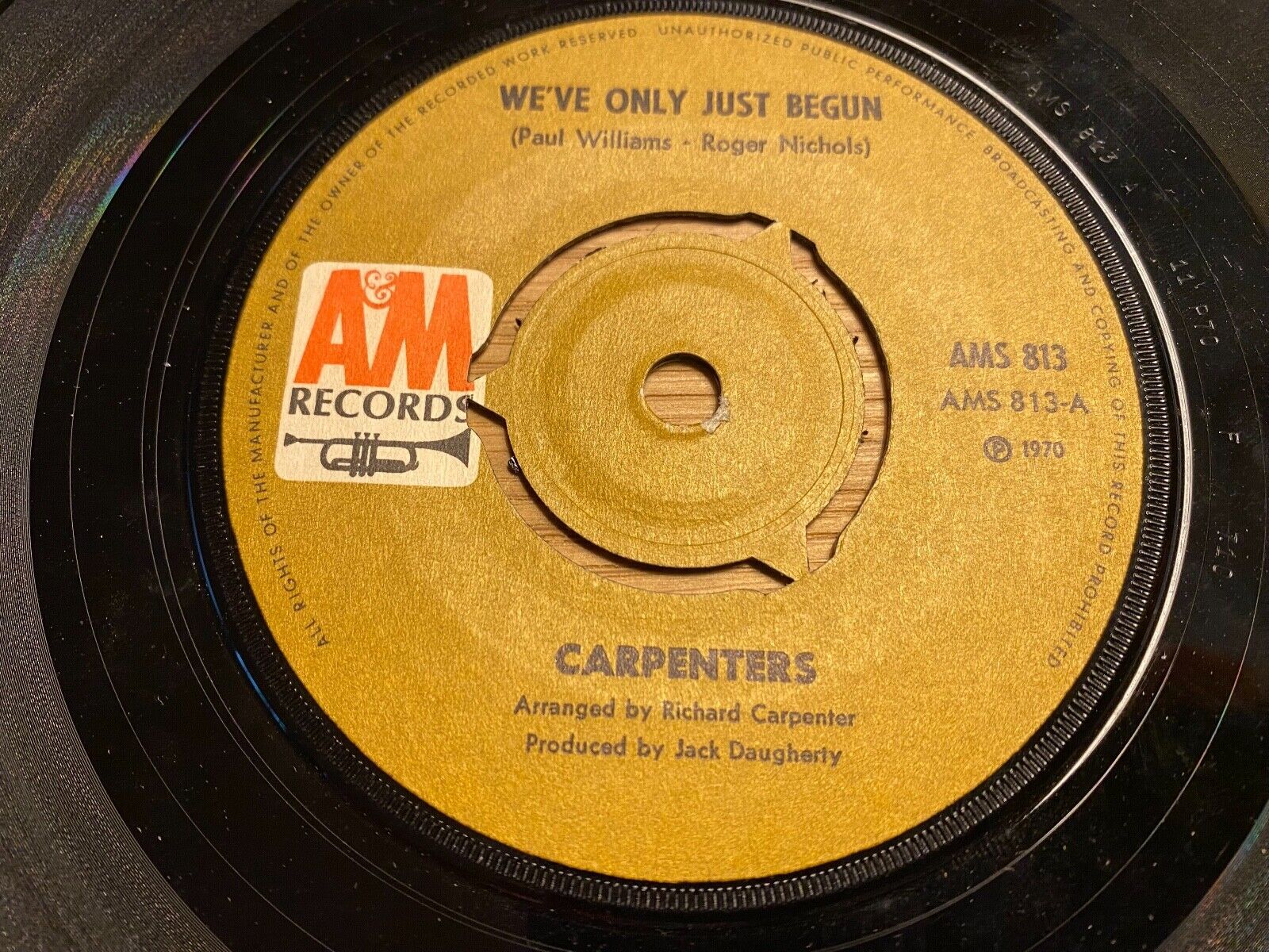 CARPENTERS "WE´RE ONLY JUST BEGUN / ALL OF MY LIFE"  1970 7" VINYL SINGLE A  M*