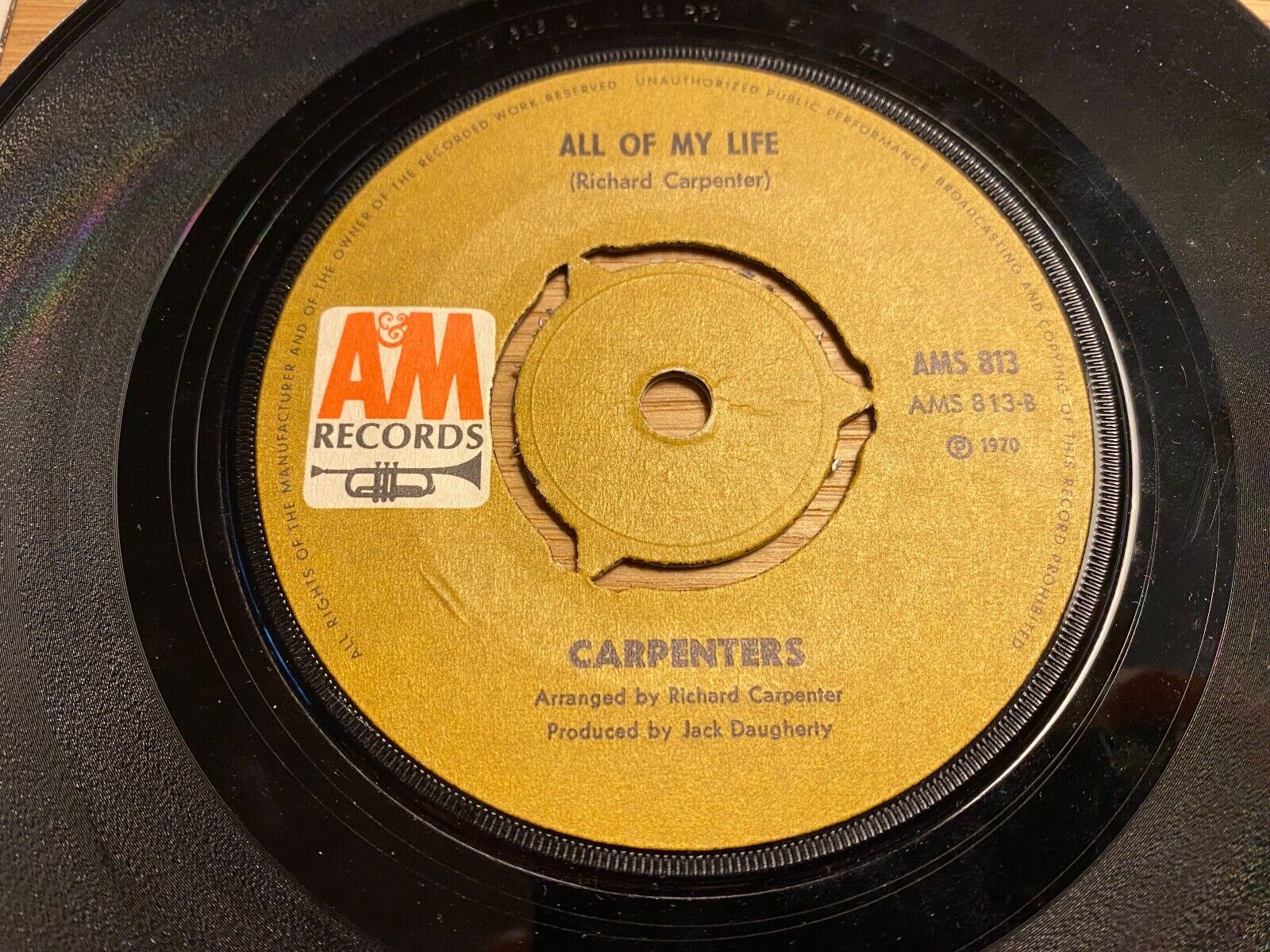 CARPENTERS "WE´RE ONLY JUST BEGUN / ALL OF MY LIFE"  1970 7" VINYL SINGLE A  M*