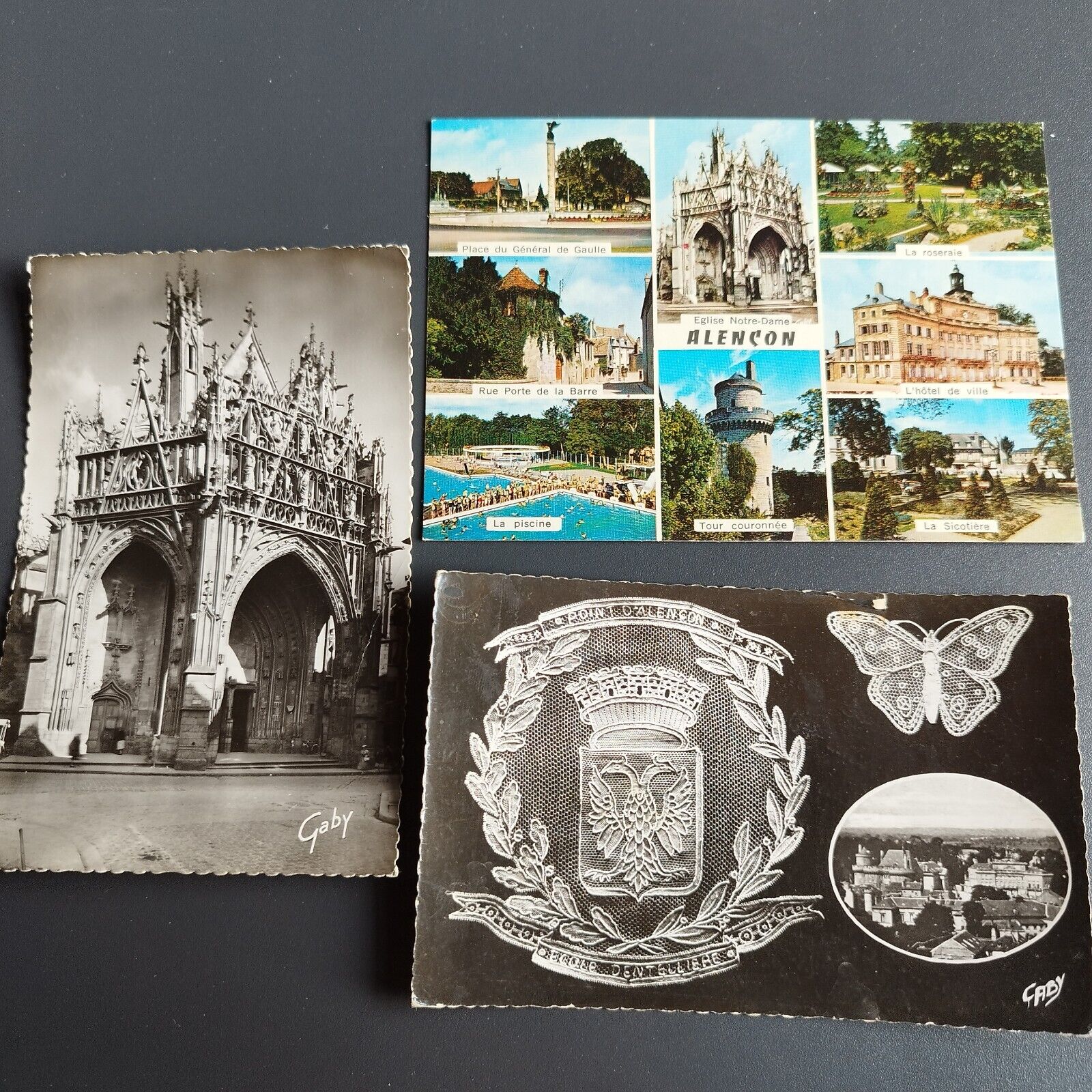 France 3 vintage postcards Alencon (Orne)