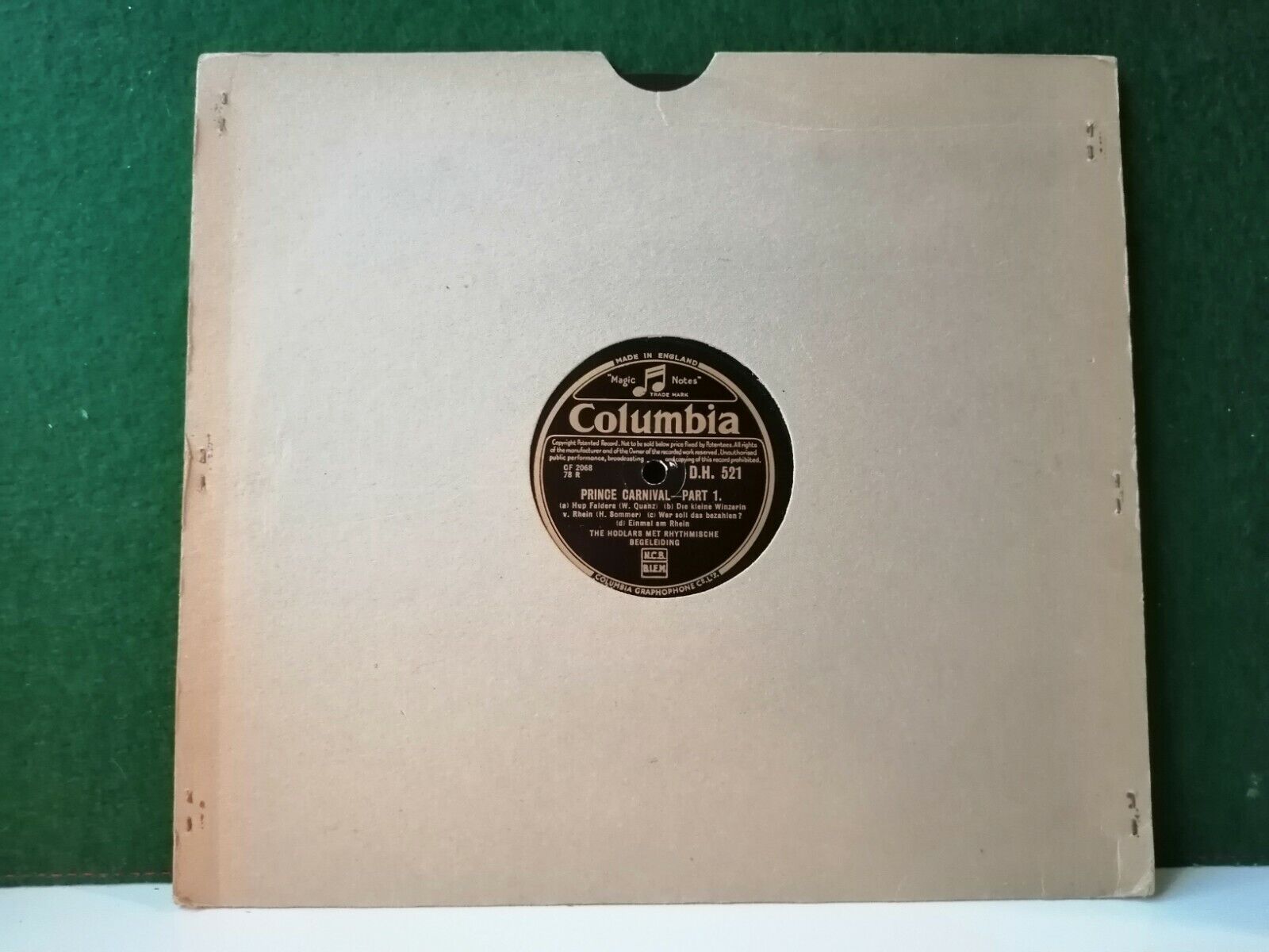 78 RPM THE HODLARS MET RHYTHMISCHE BEGELEIDINGPrince Carnivalpart 1-2