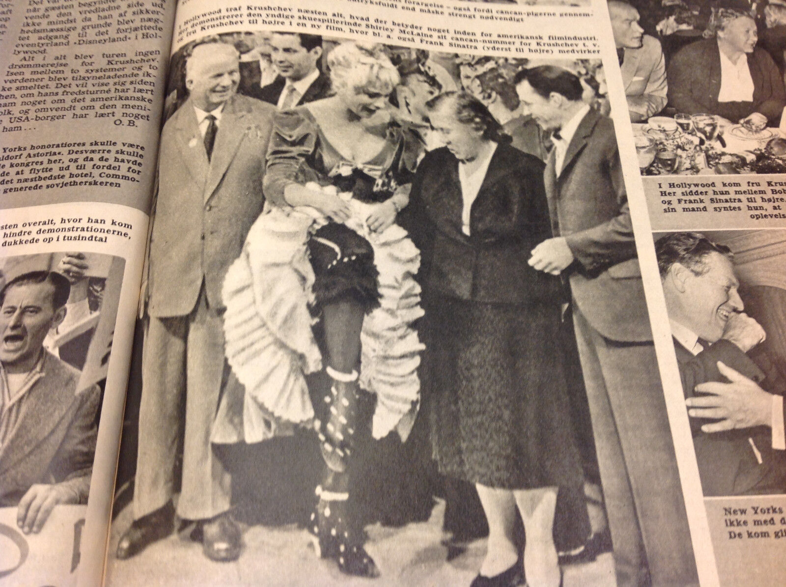 PRESIDENT EISENHOWER AND SOVIET NIKITA KRUSCHEV AND WIFE ON Danish Magazine 1959