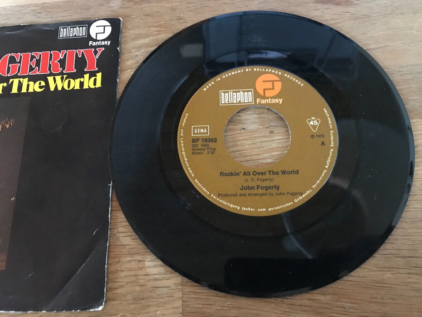 JOHN FOGERTY "ROCKIN´ ALL OVER THE WORLD / THE WALL" BELLAPHON FANTASY 1975 GEMA