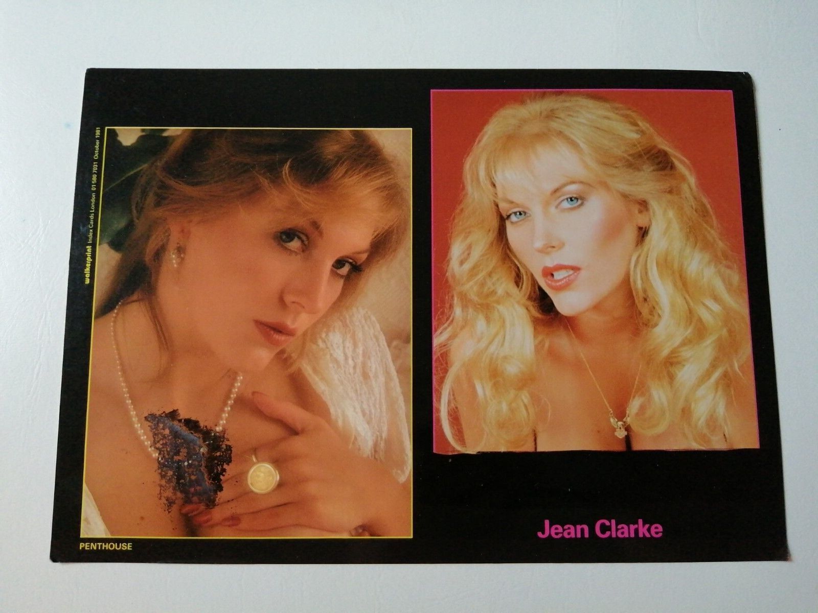 Vintage  English  model comp card from 1970s/1980sJean Clarke