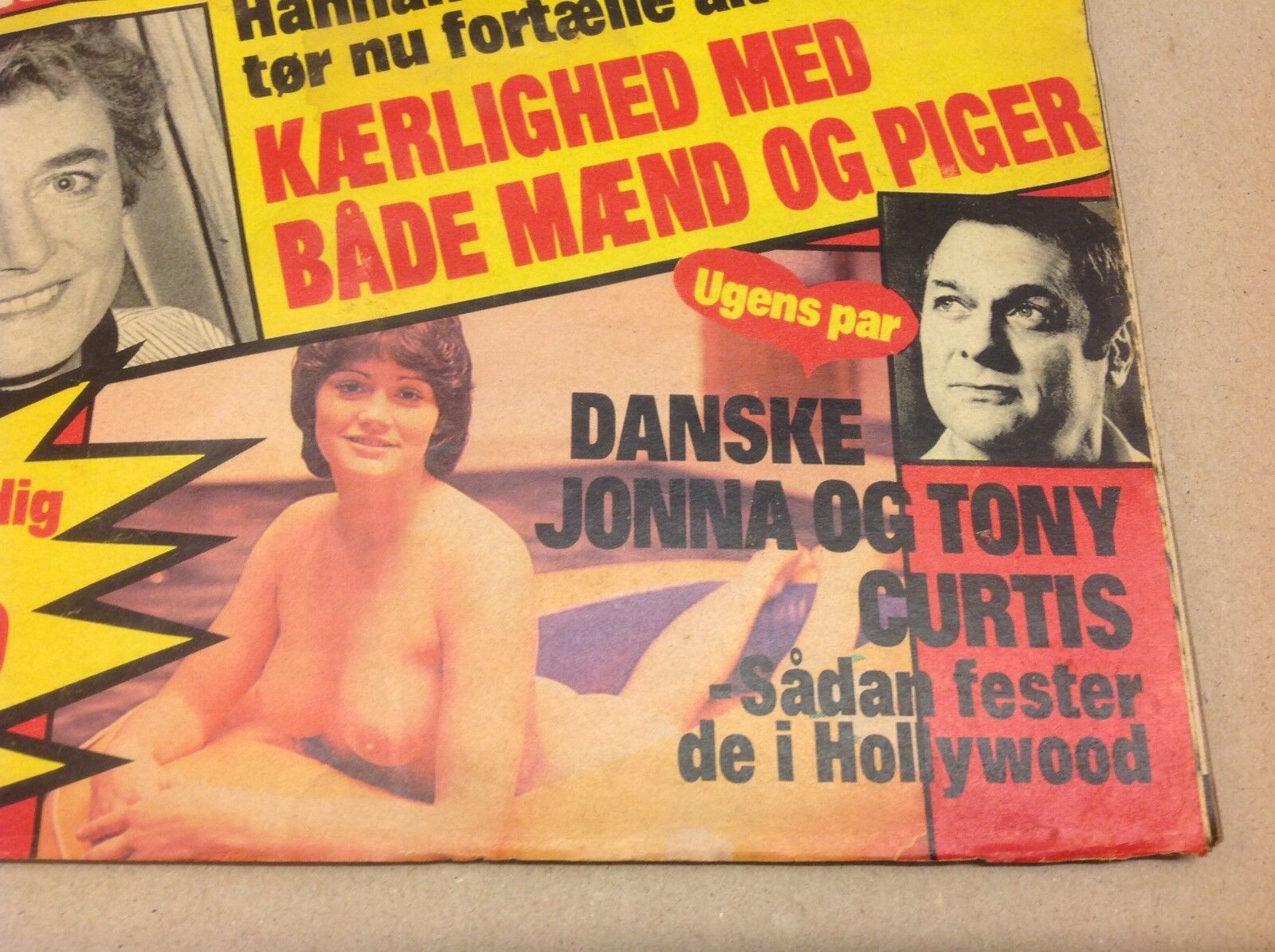 Tony Curtis and Lover Jonna Denmark Nude Vtg Danish Magazine 1981 "Se og Hoer"