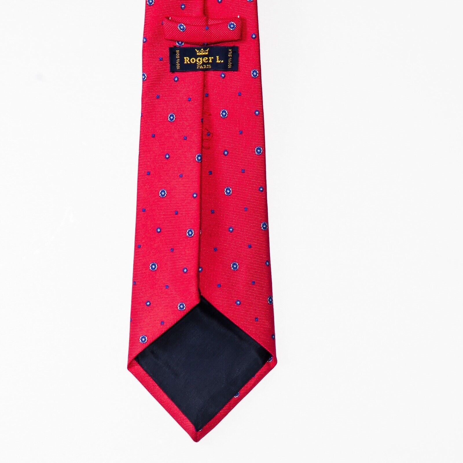 ROGER L Paris Neat Twill Silk Tie Dots  Small Medallions