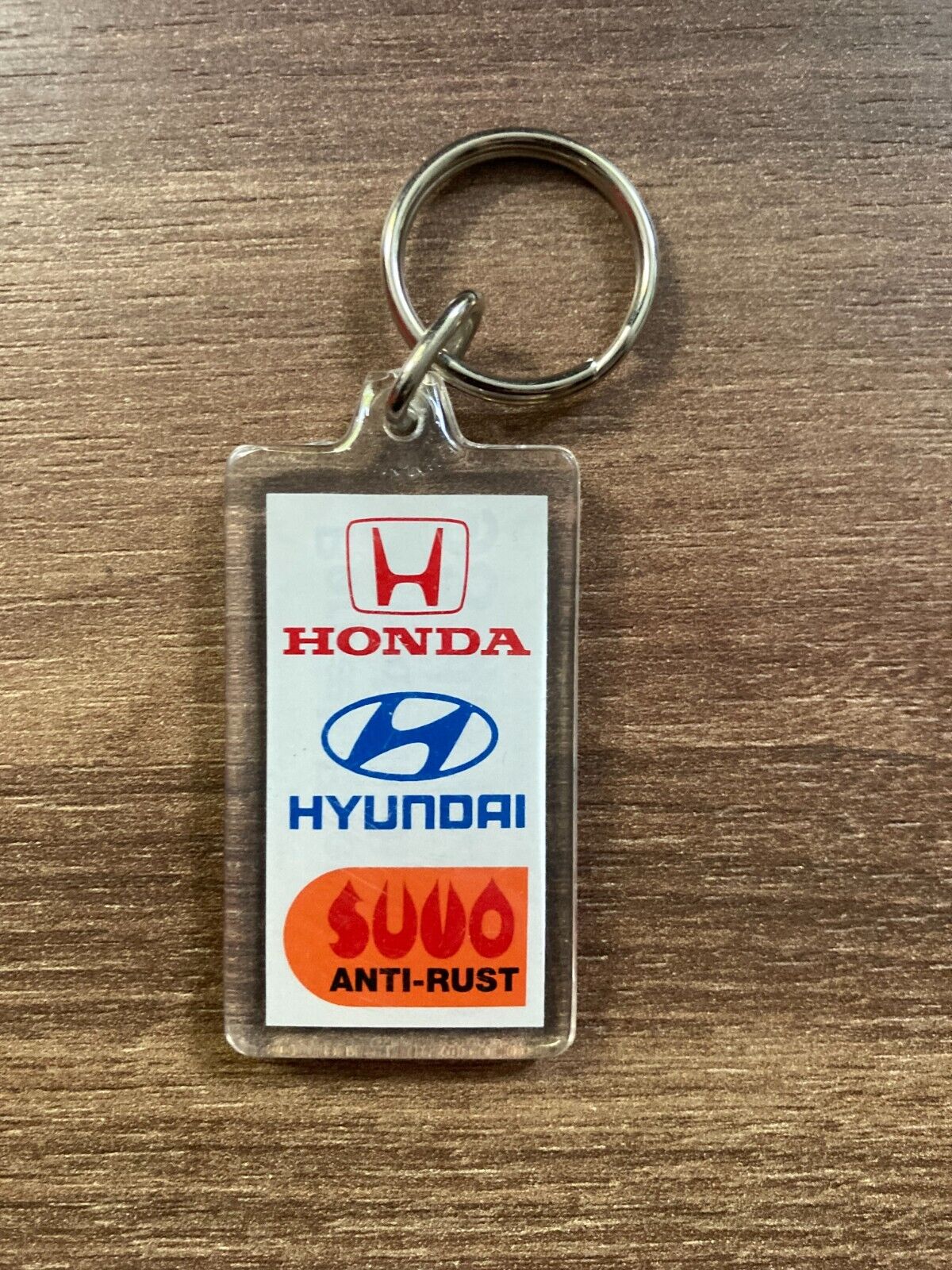 Vintage Honda Hyundai Danish Plastic Keychain - Rare 1980s Car Dealership