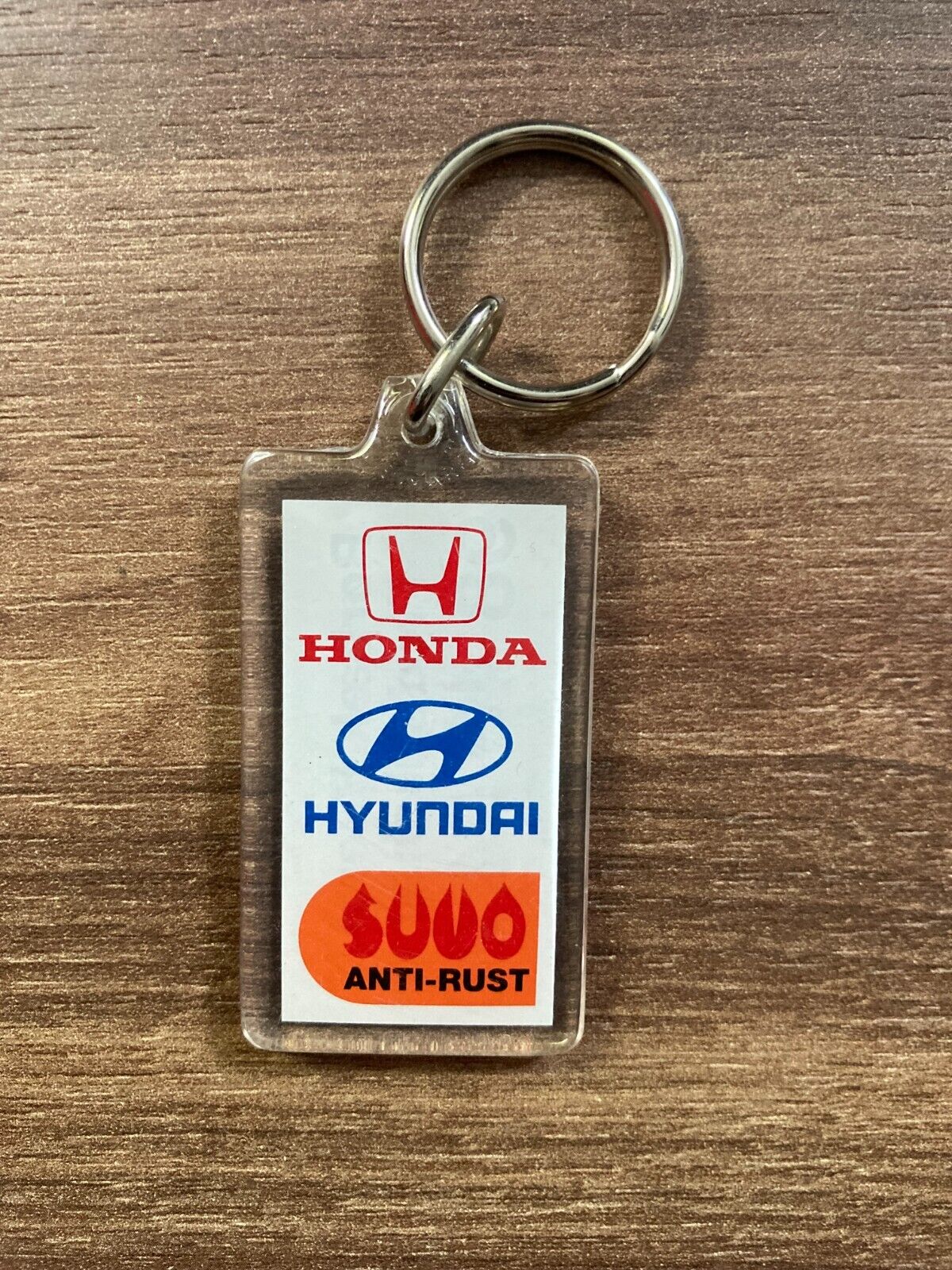 Vintage Honda Hyundai Danish Plastic Keychain - Rare 1980s Car Dealership