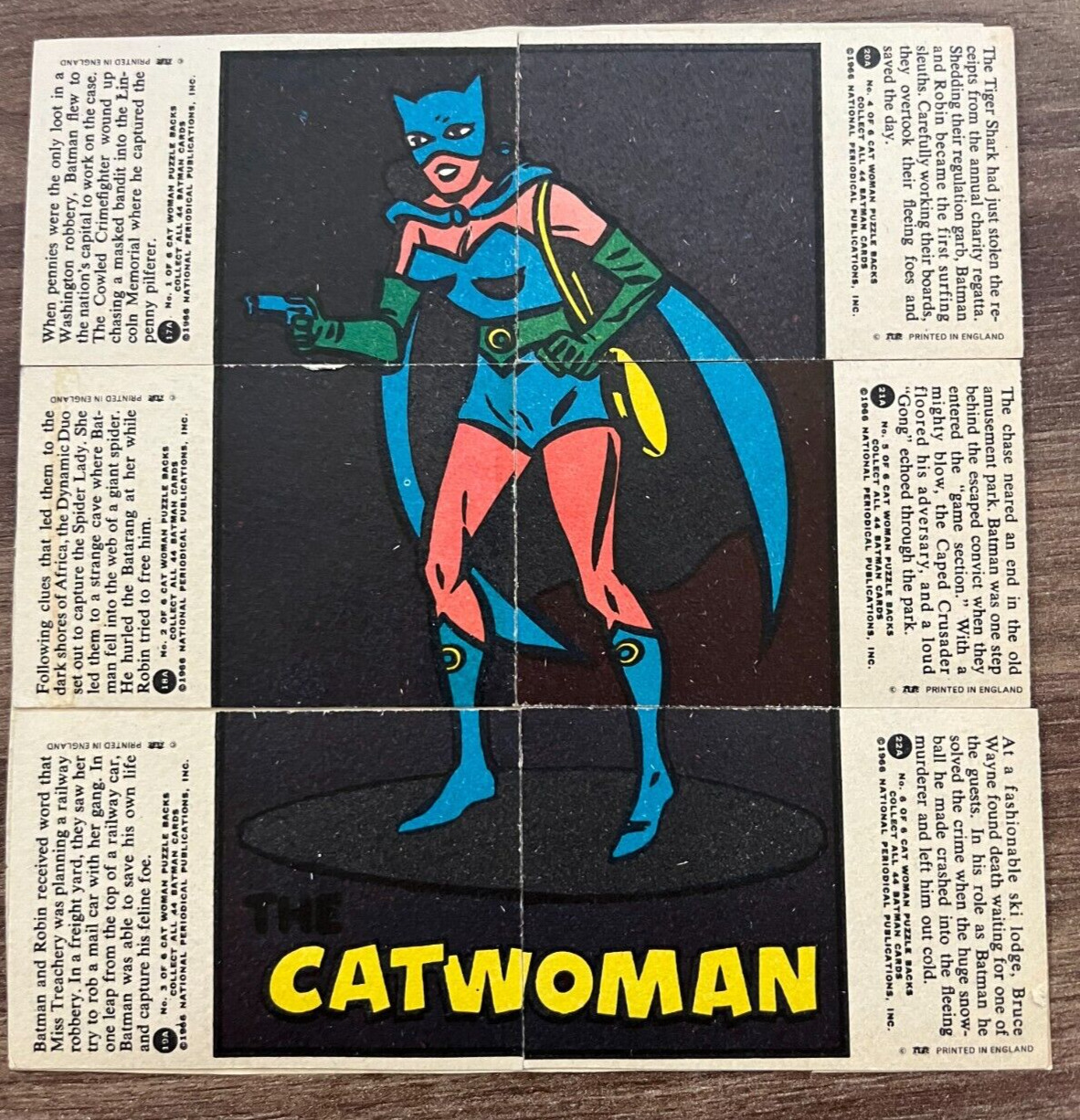 1966 Batman Trading Cards - Catwoman Set of 6 National Periodical Publication