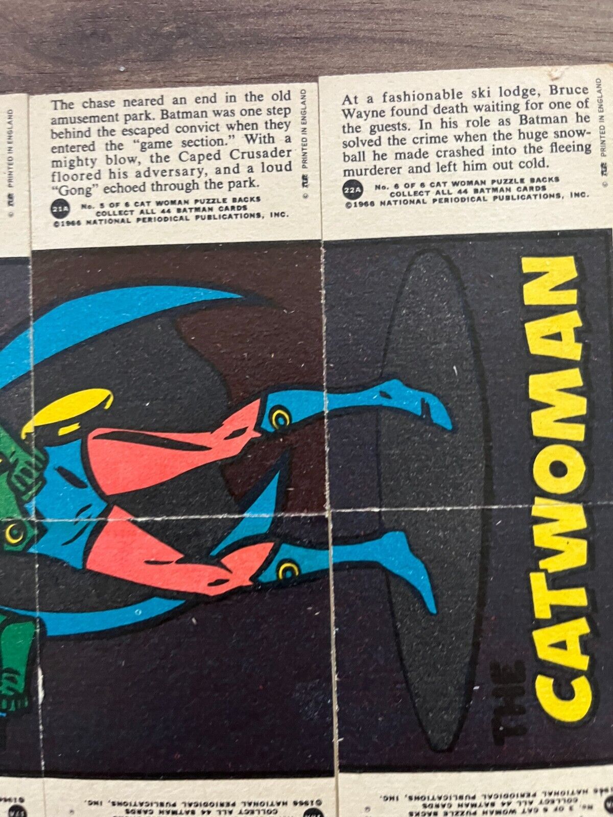 1966 Batman Trading Cards - Catwoman Set of 6 National Periodical Publication