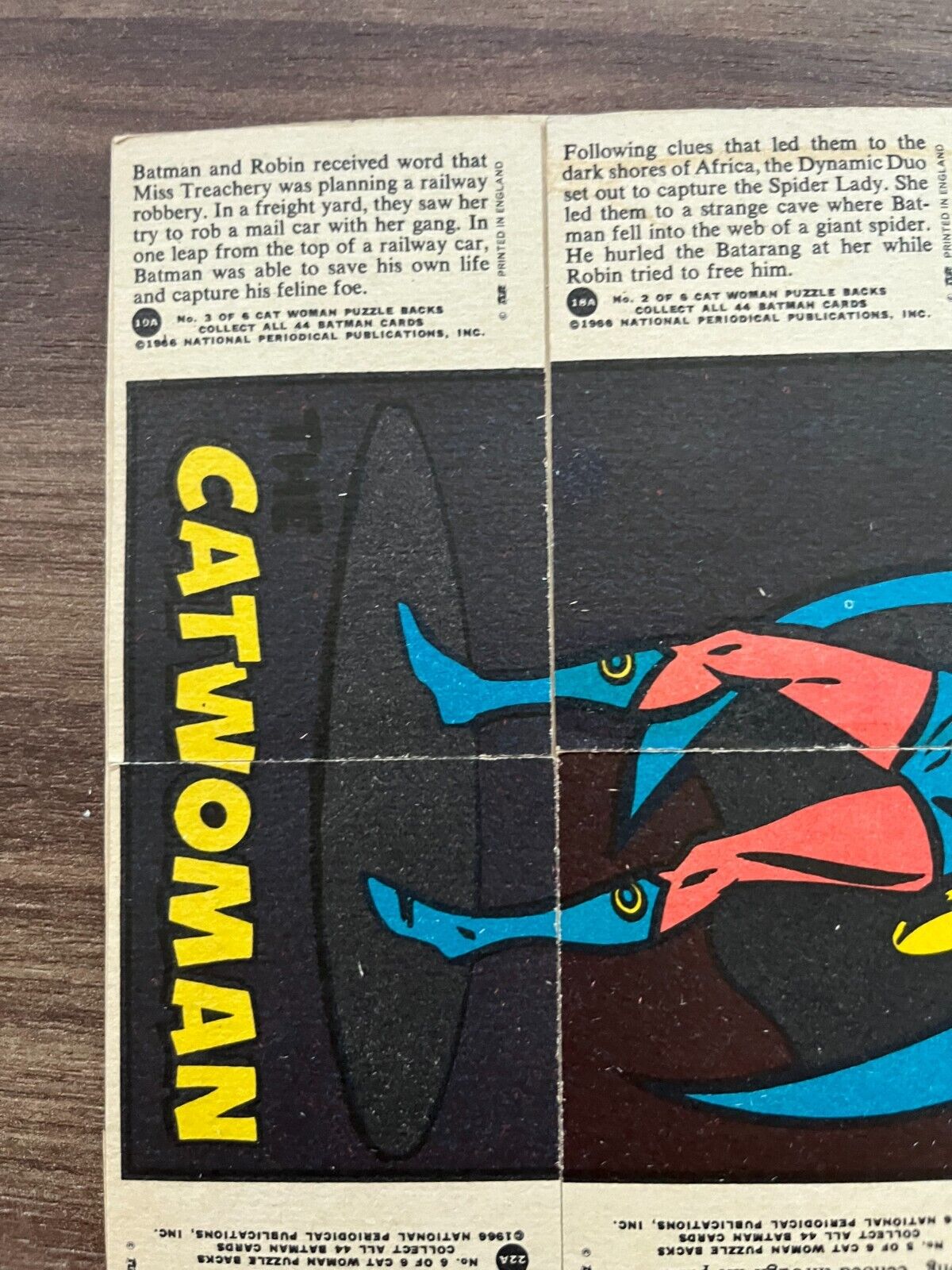 1966 Batman Trading Cards - Catwoman Set of 6 National Periodical Publication