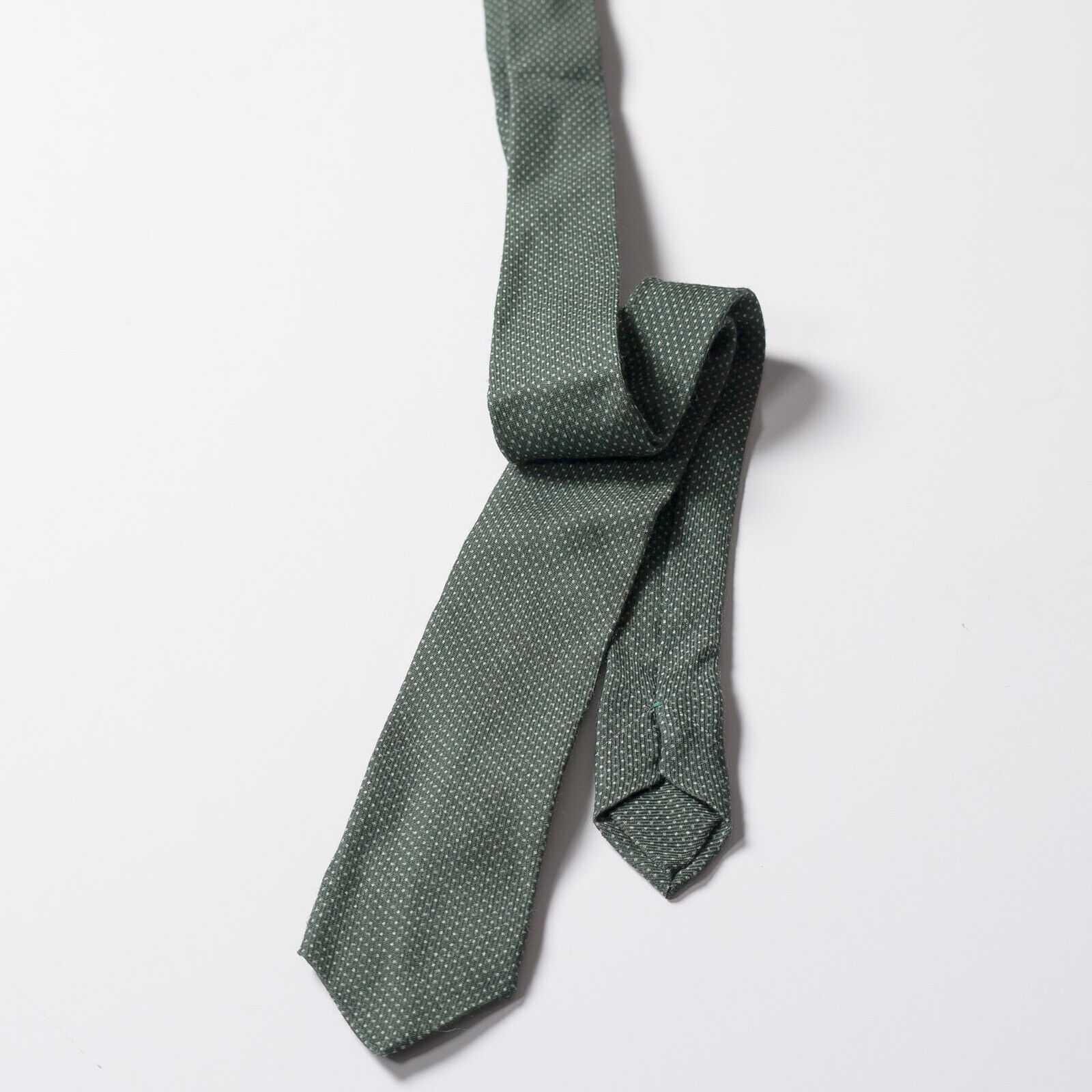 J LINDEBERG Green Micro Dot Wool Tie Italy Made