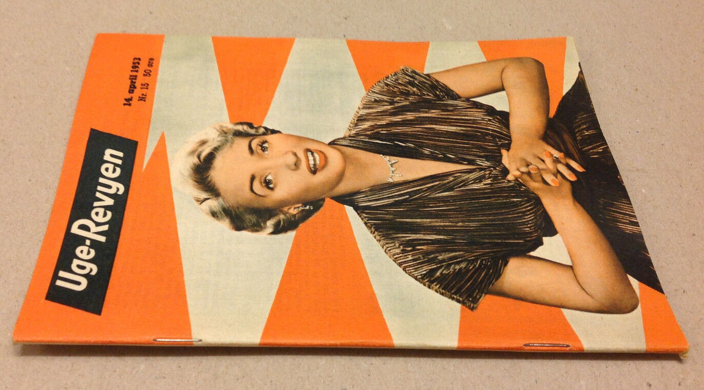 JANE POWELL FRONT COVER + PLAYTEX ADD ON THE BACK COVER VTG Danish Magazine 1953