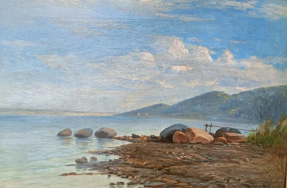 Carl Christian Oluf Jensen (1871-1934): COASTAL LANDSCAPE Dated 1904