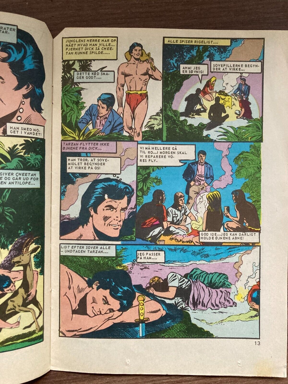 Bundle of 8 Danish Tarzan Comic Books from the 1970s - Used Condition !