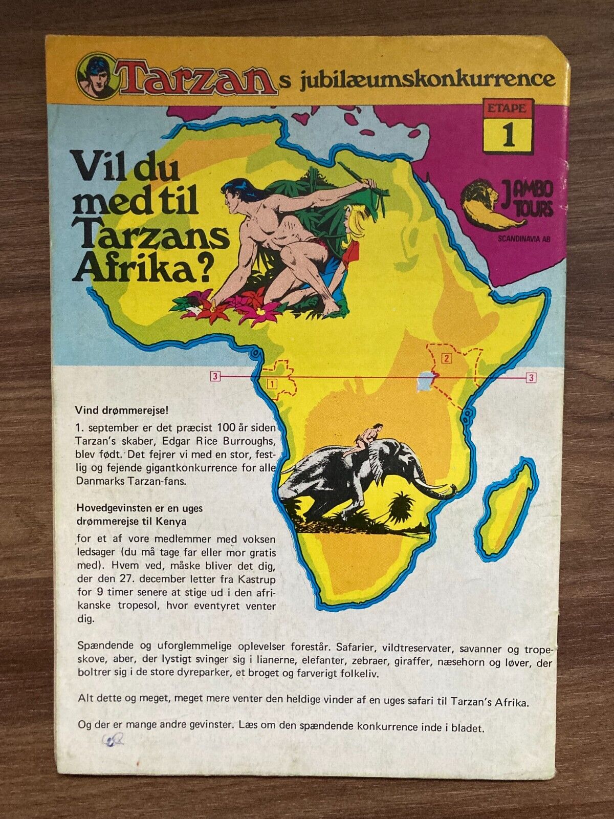 Bundle of 8 Danish Tarzan Comic Books from the 1970s - Used Condition !