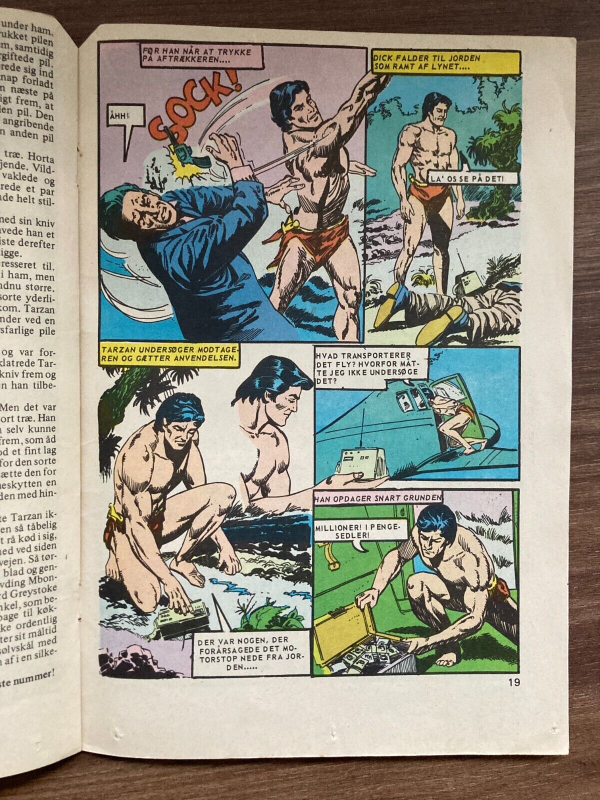 Bundle of 8 Danish Tarzan Comic Books from the 1970s - Used Condition !