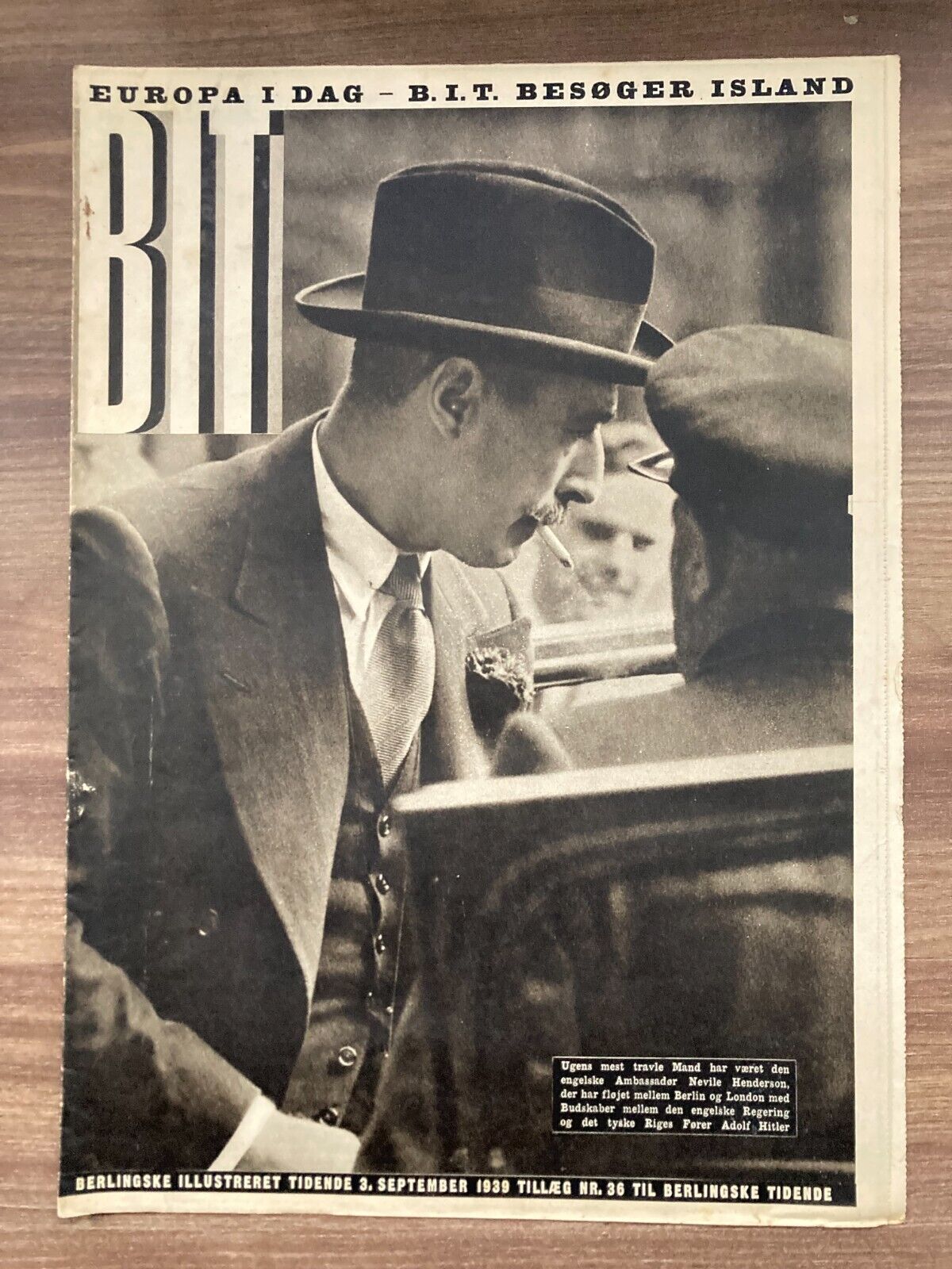 Neville Henderson UK's Ambassador Danish Magazine 1939 "Berlingske IT"