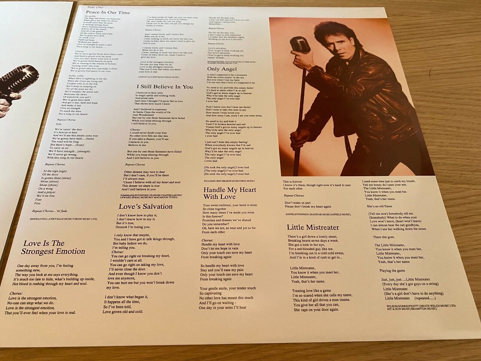 CLIFF RICHARD "THE ALBUM" 1993 VINYL LP EMI RECORDS WITH INNER SLEEVE UK PRESS