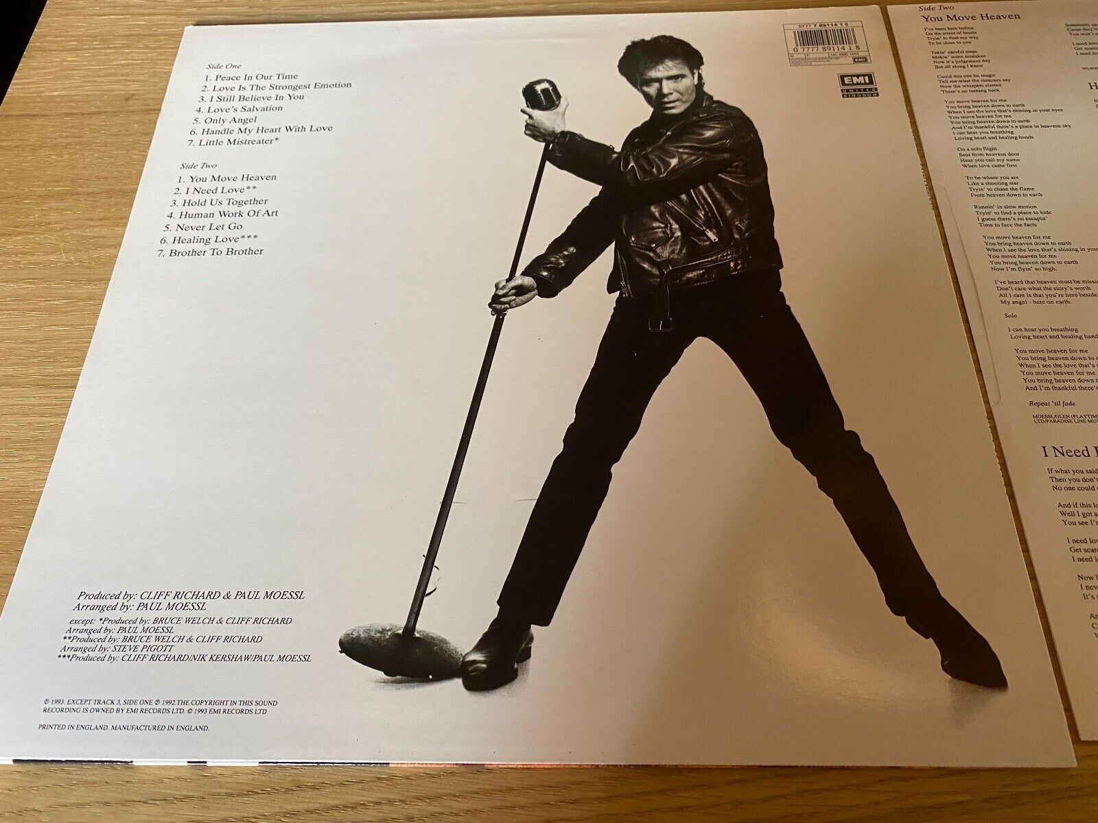 CLIFF RICHARD "THE ALBUM" 1993 VINYL LP EMI RECORDS WITH INNER SLEEVE UK PRESS