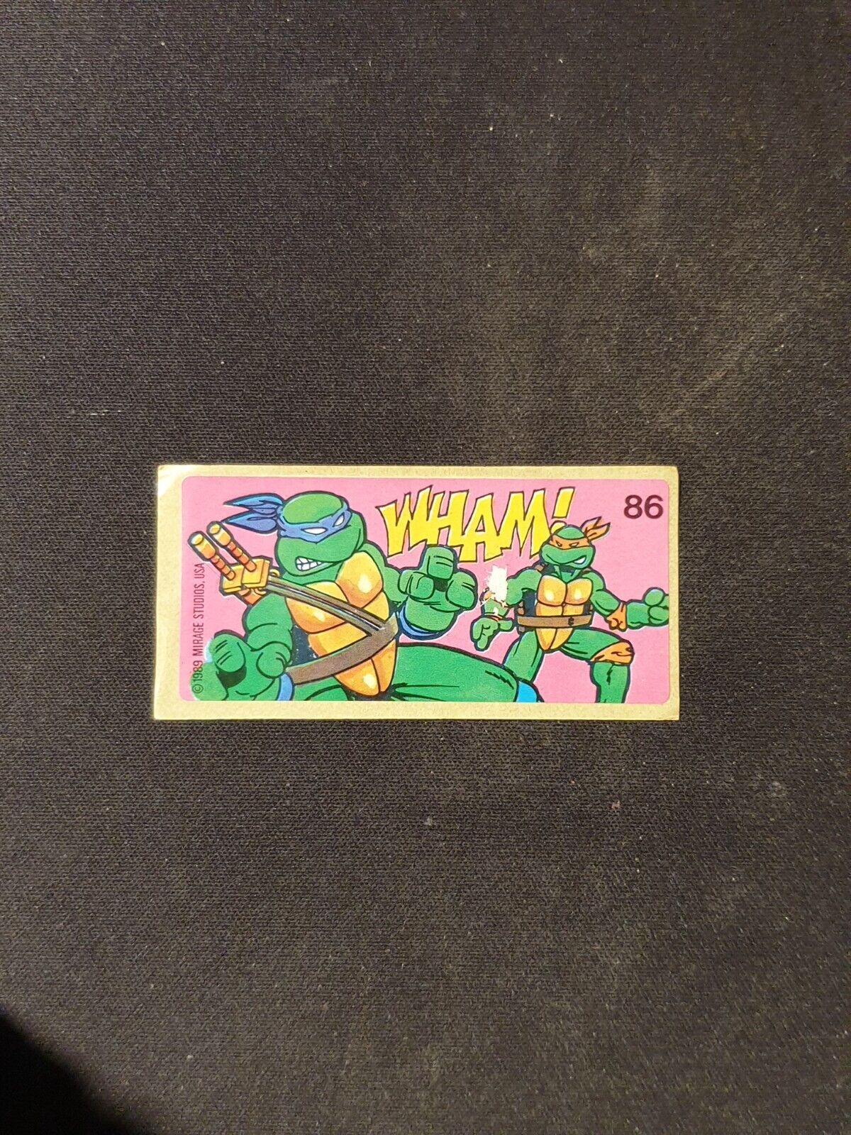 1989 TEENAGE MUTANT NINJA TURTLES Mirage Studios BUBBLE GUM Sticker No 86