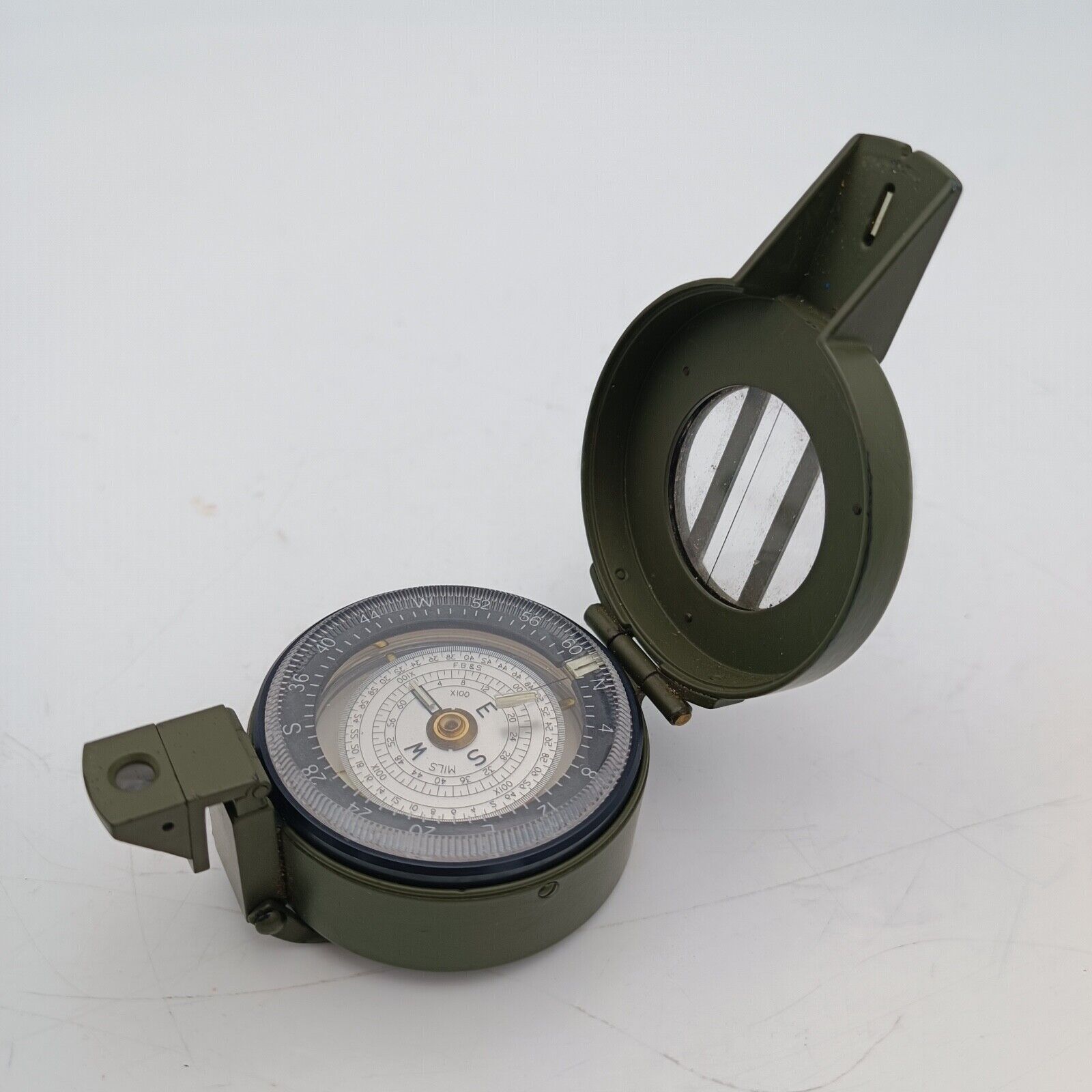 FRANCIS BARKER M-88 Prismatic Military Compass M88 Mils Olive Drab w/ Leather Ca