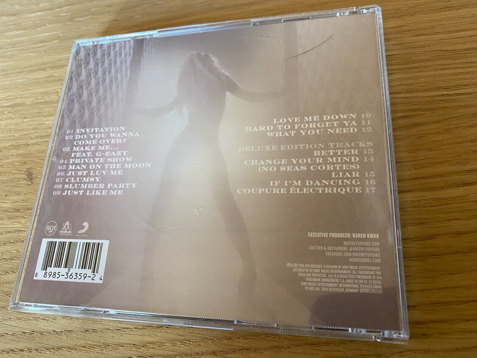 BRITNEY SPEARS "GLORY" 2016 CD ALBUM RCA SONY PARENTAL ADVISORY EXPLICIT CONTENT