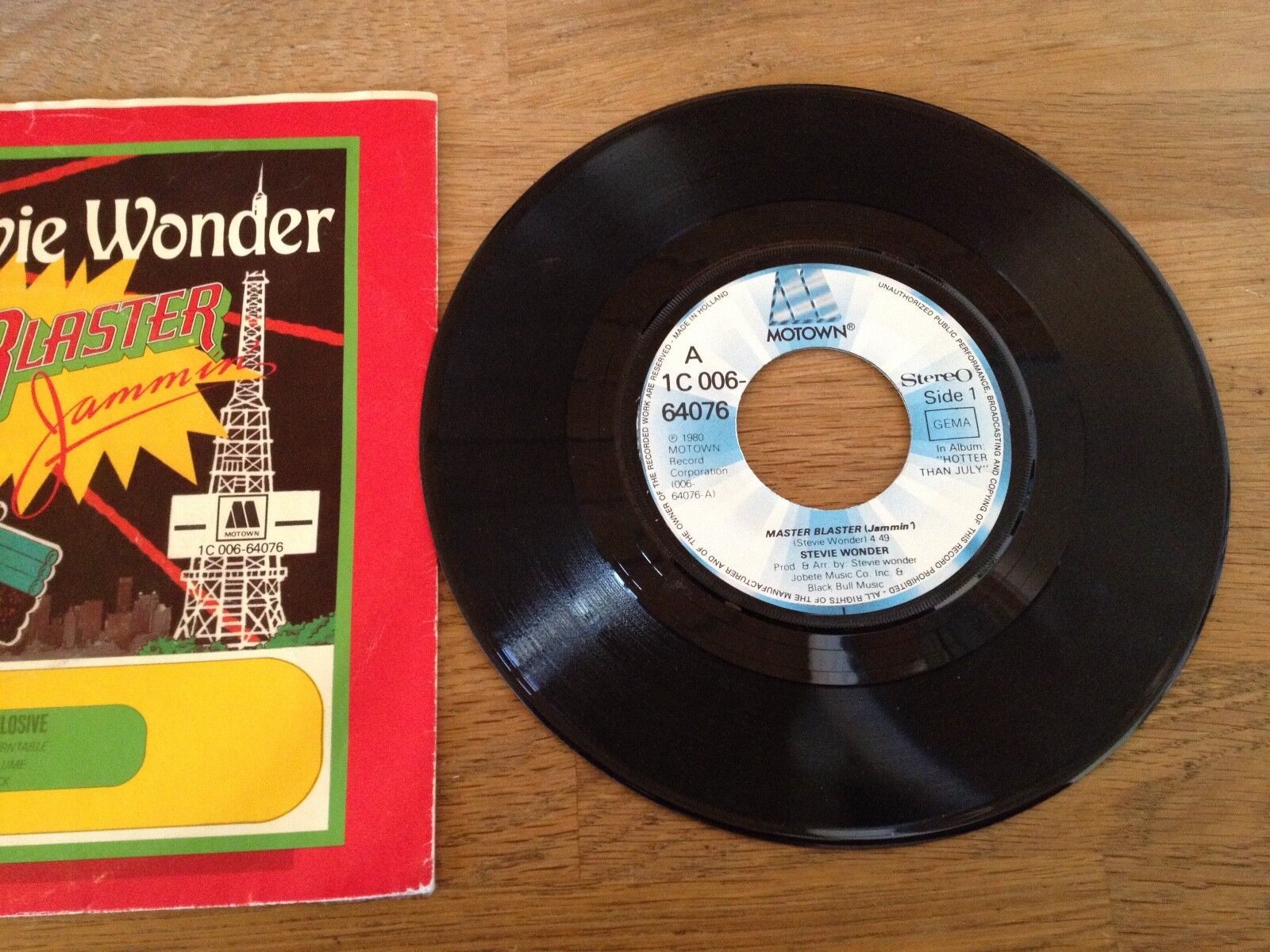 STEVIE WONDER "MASTER BLASTER (JAMMIN´)" 1980 WEST GERMAN EDITION MOTOWN RECORDS