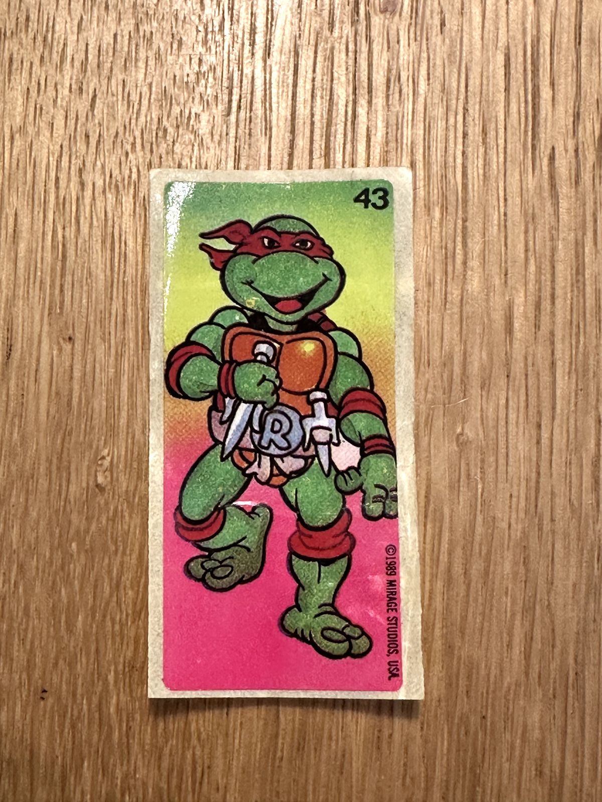 TEENAGE MUTANT NINJA TURTLES 1989 Mirage Studios BUBBLE GUM Sticker No 43