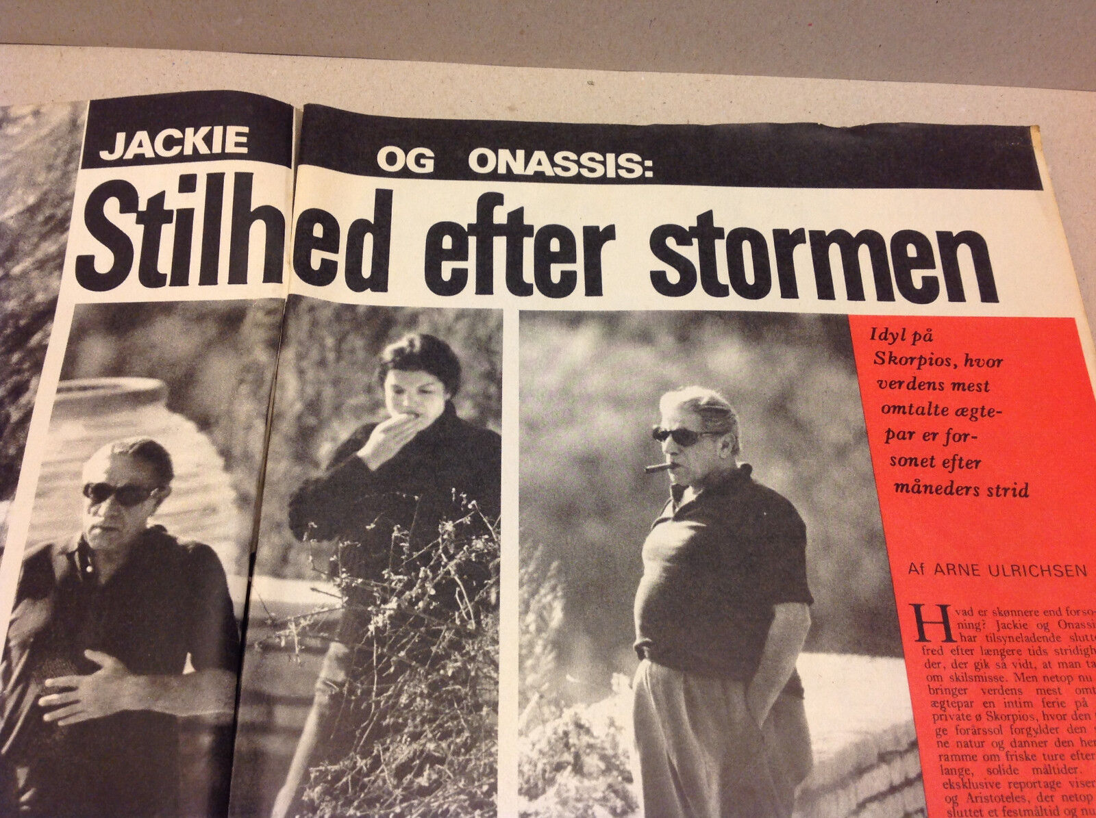 JACKIE KENNEDY JACKIE ONASSIS ARISTOTLE FRONT COVER VINTAGE Danish Magazine 1972