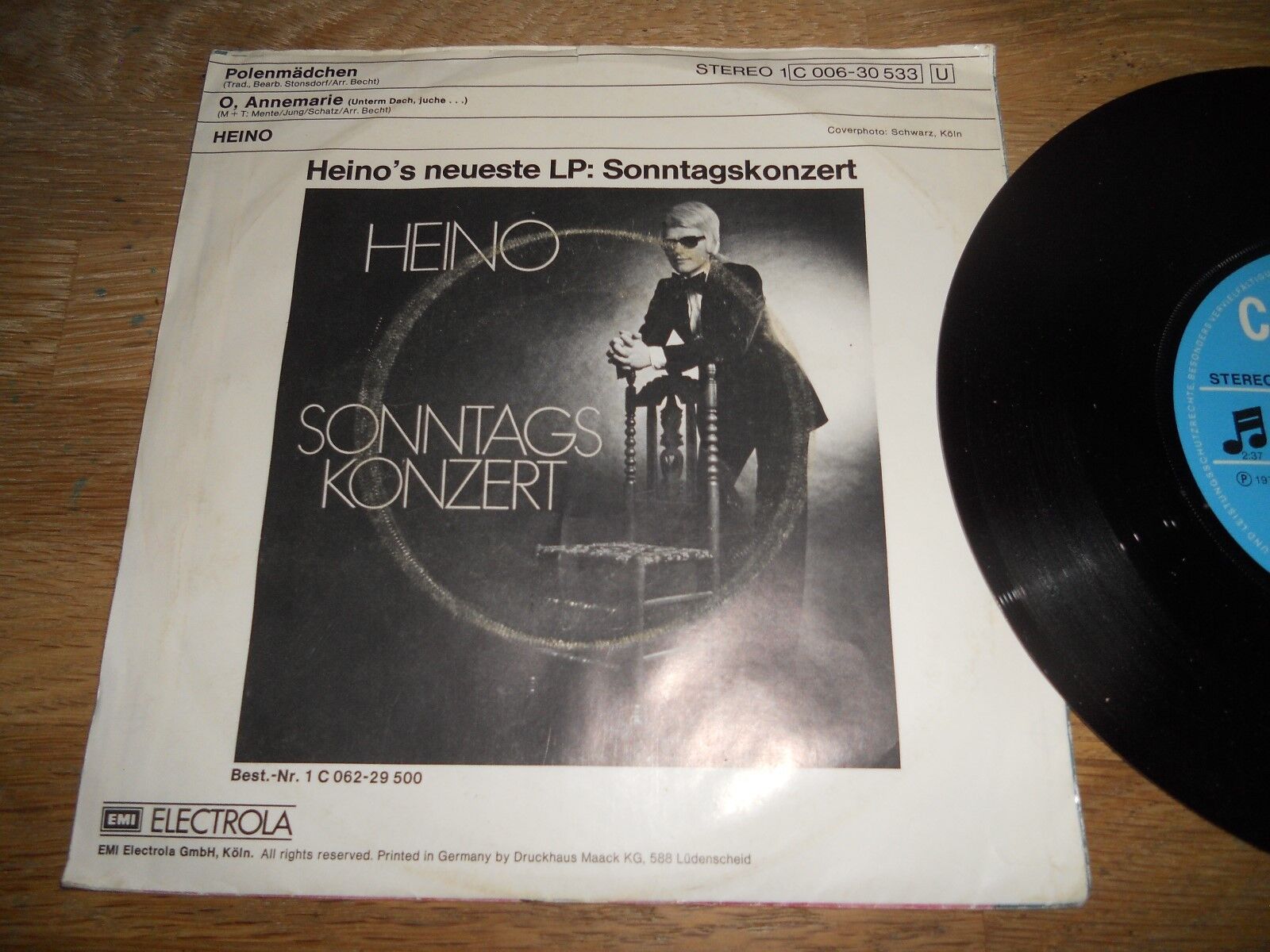 HEINO "POLENMÄDCHEN / OANNEMARIE" 1974 EMI ELECTROLA COLUMBIA RECORDS GEMA RARE