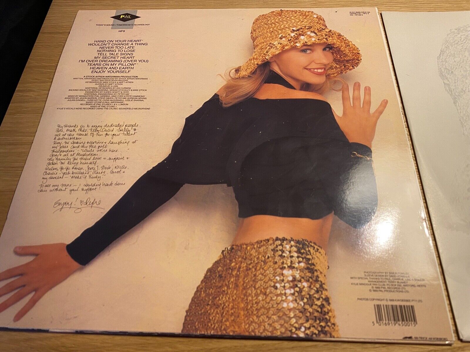 KYLIE MINOGUE "ENJOY YOURSELF" PWL RECORDS 1989 10 TRACK LP SWEDISH PRESSING NCB