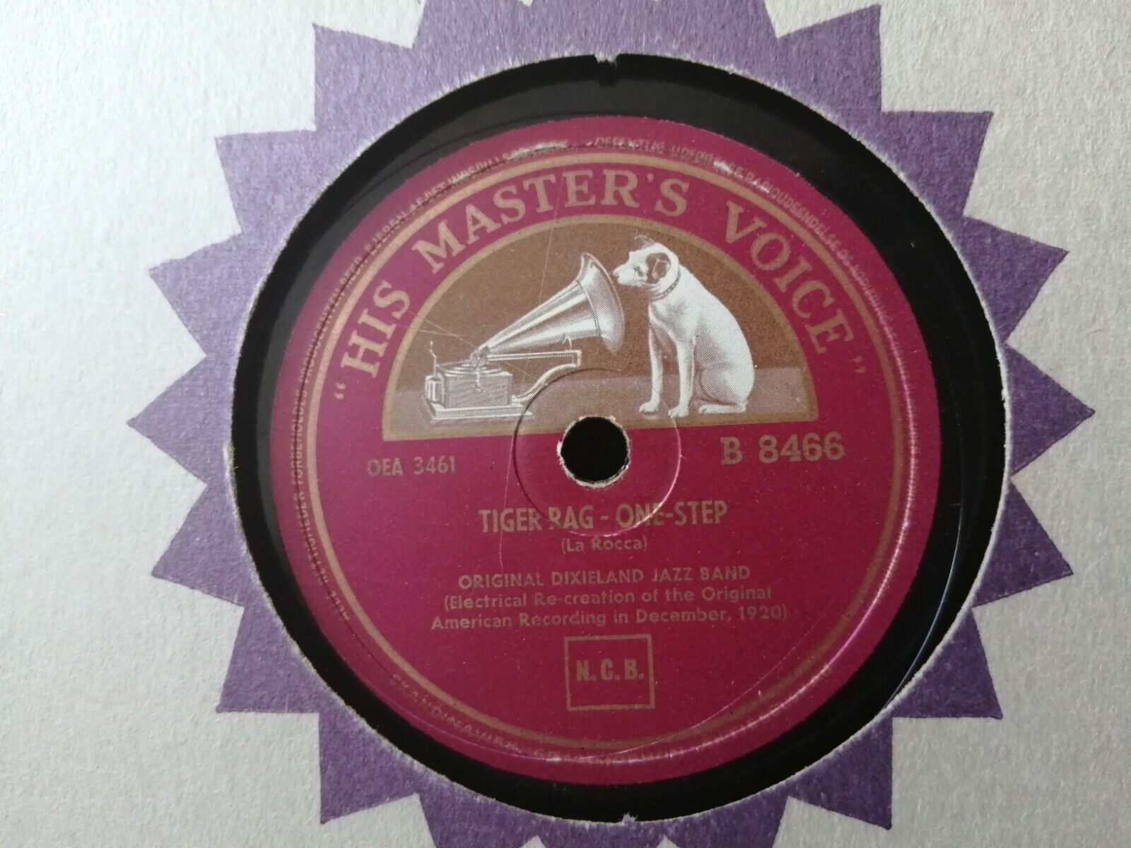 78 rpm shellacORIGINAL DIXIELAND JAZZ BAND Jazz Me Blues/Tiger RagHMV B8466