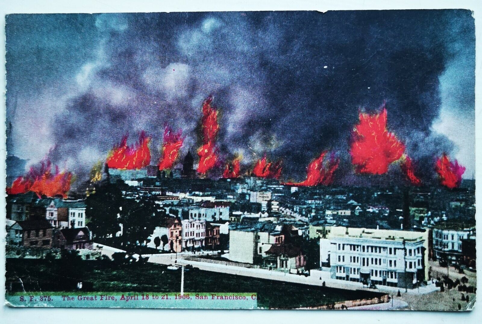 Un-used postcard: Motif from the Great Fire in San Francisco in 1906  Pok1357