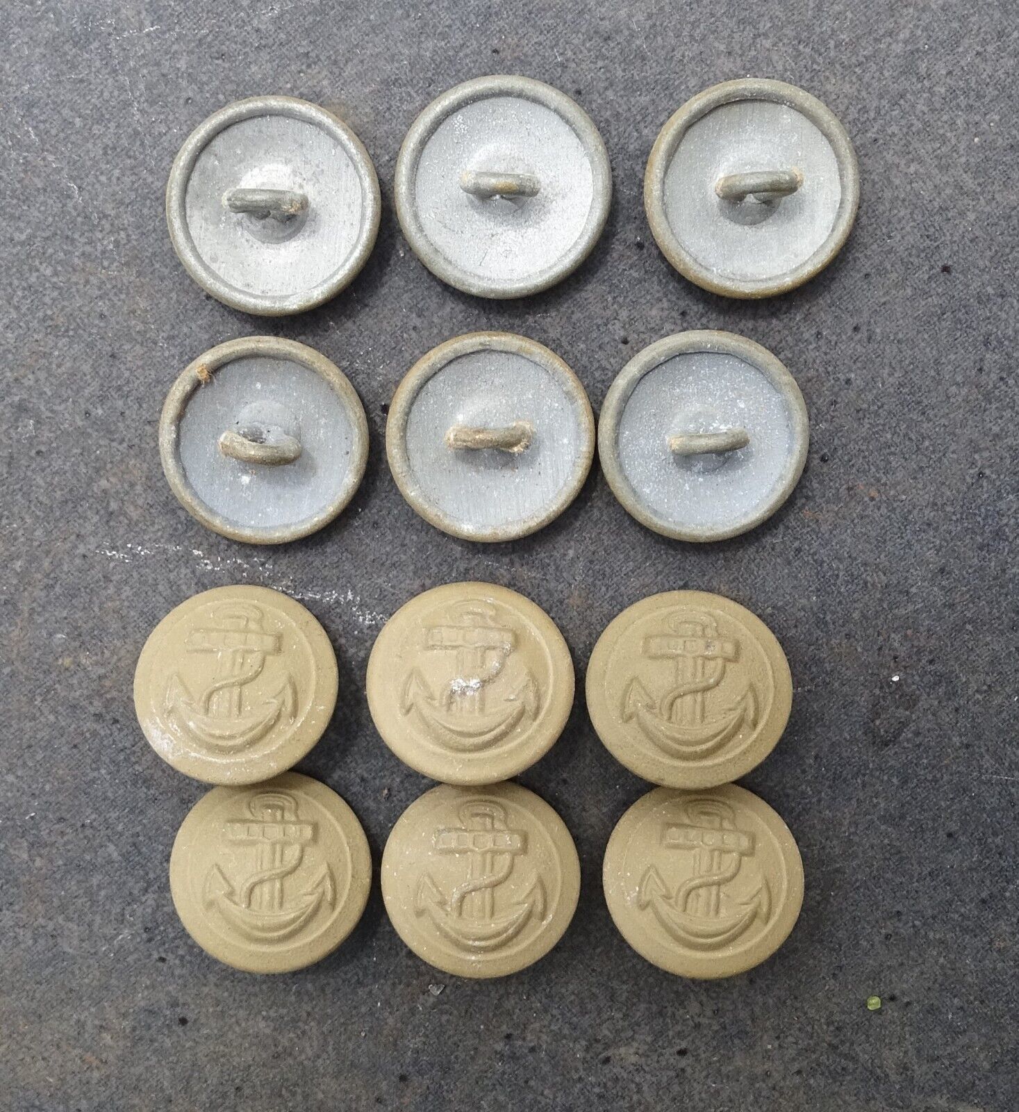 6x WEHRMACHT KRIEGSMARINE * orig BUTTONS 20mm - made in metal  ! 20 $ *