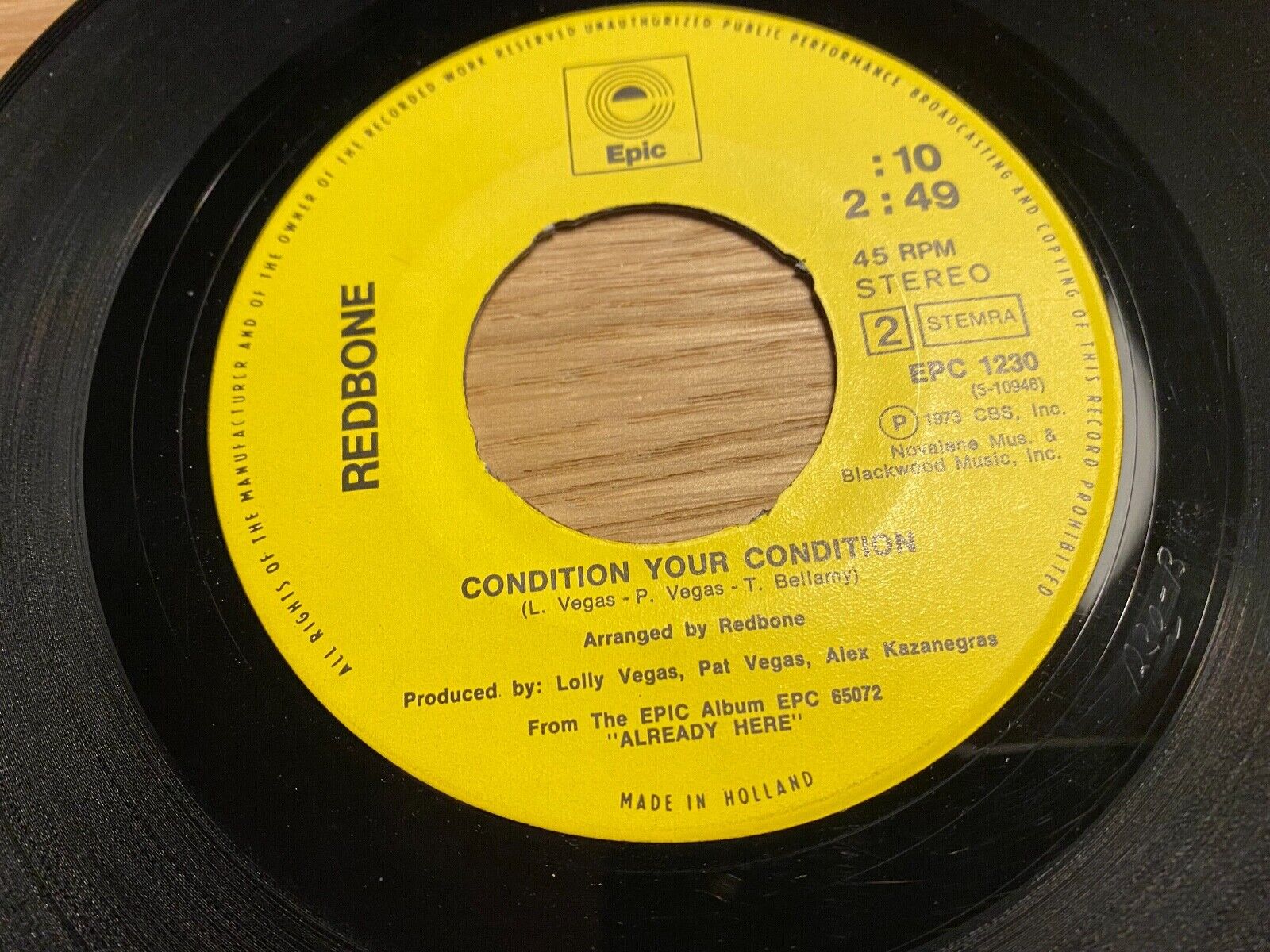 REDBONE "POISON IVY / CONDITION YOUR CONDITION" 1973 EPIC RECORDS HOLLAND STEMRA