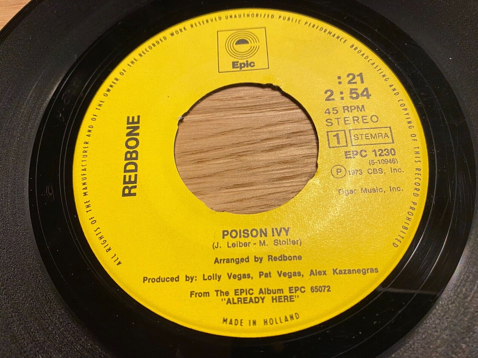 REDBONE "POISON IVY / CONDITION YOUR CONDITION" 1973 EPIC RECORDS HOLLAND STEMRA