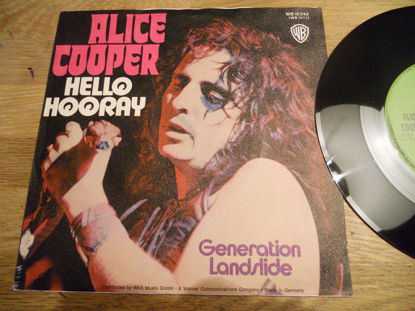 ALICE COOPER "HELLO HOORAY/GENERATION LANDSLIDE" WARNER BROS 1973 GERMAN PRESS*