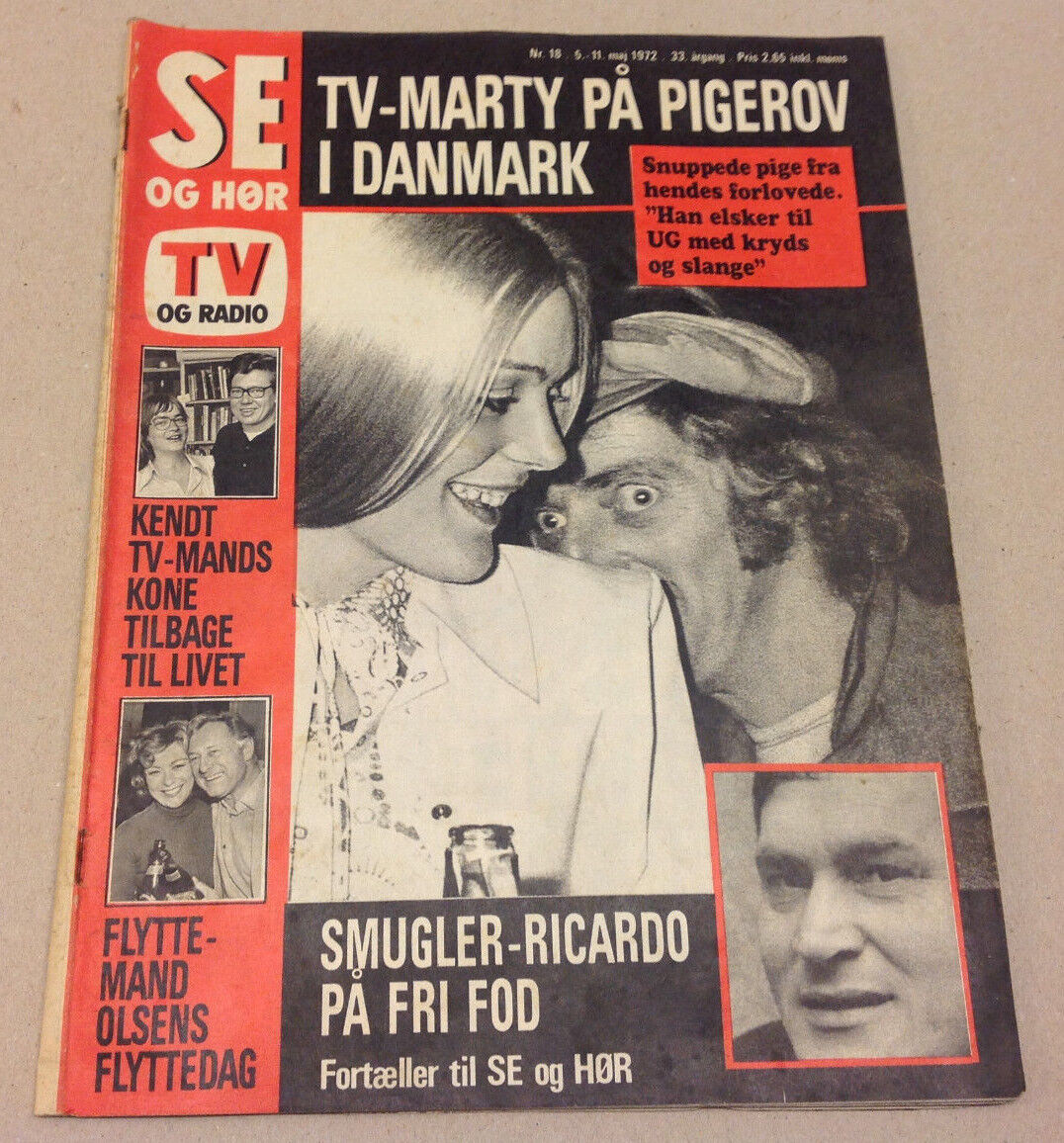 MARTY FELDMAN COPENHAGEN VISIT FLIRT WITH GIRL FROM DENMARK Danish Magazine 1972