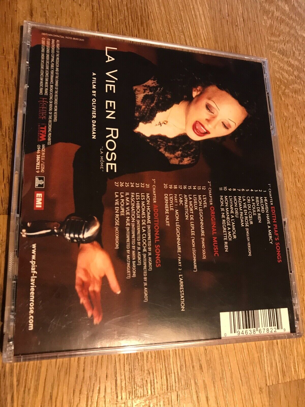 "LA VIE EN ROSE" SOUNDTRACK 2007 LEGENDE EMI RECORDS EU PRESS TRACKS CD ALBUM