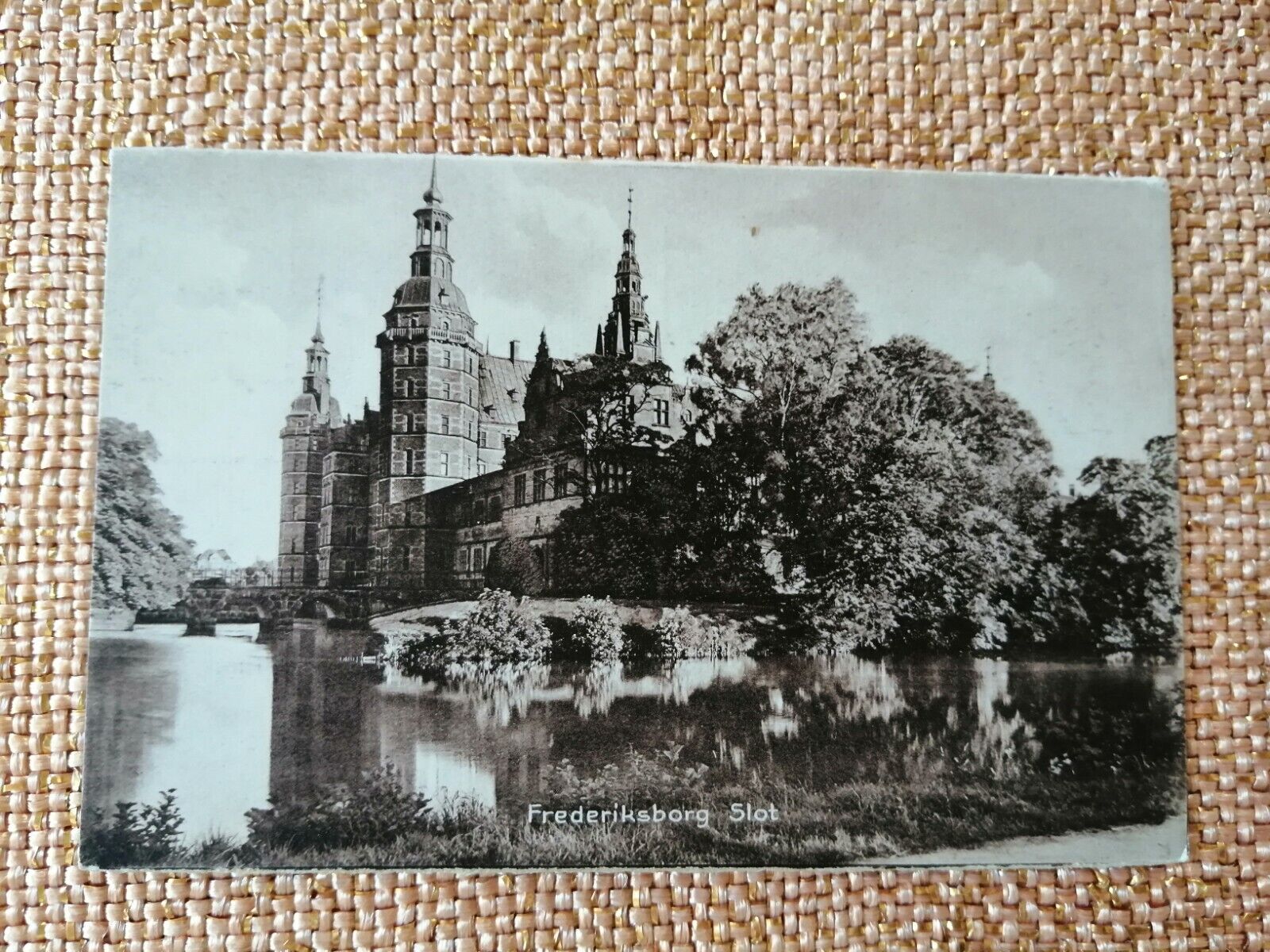 Vintage Danish postcardFrederiksborg Castle with the moat Unposted 1920s