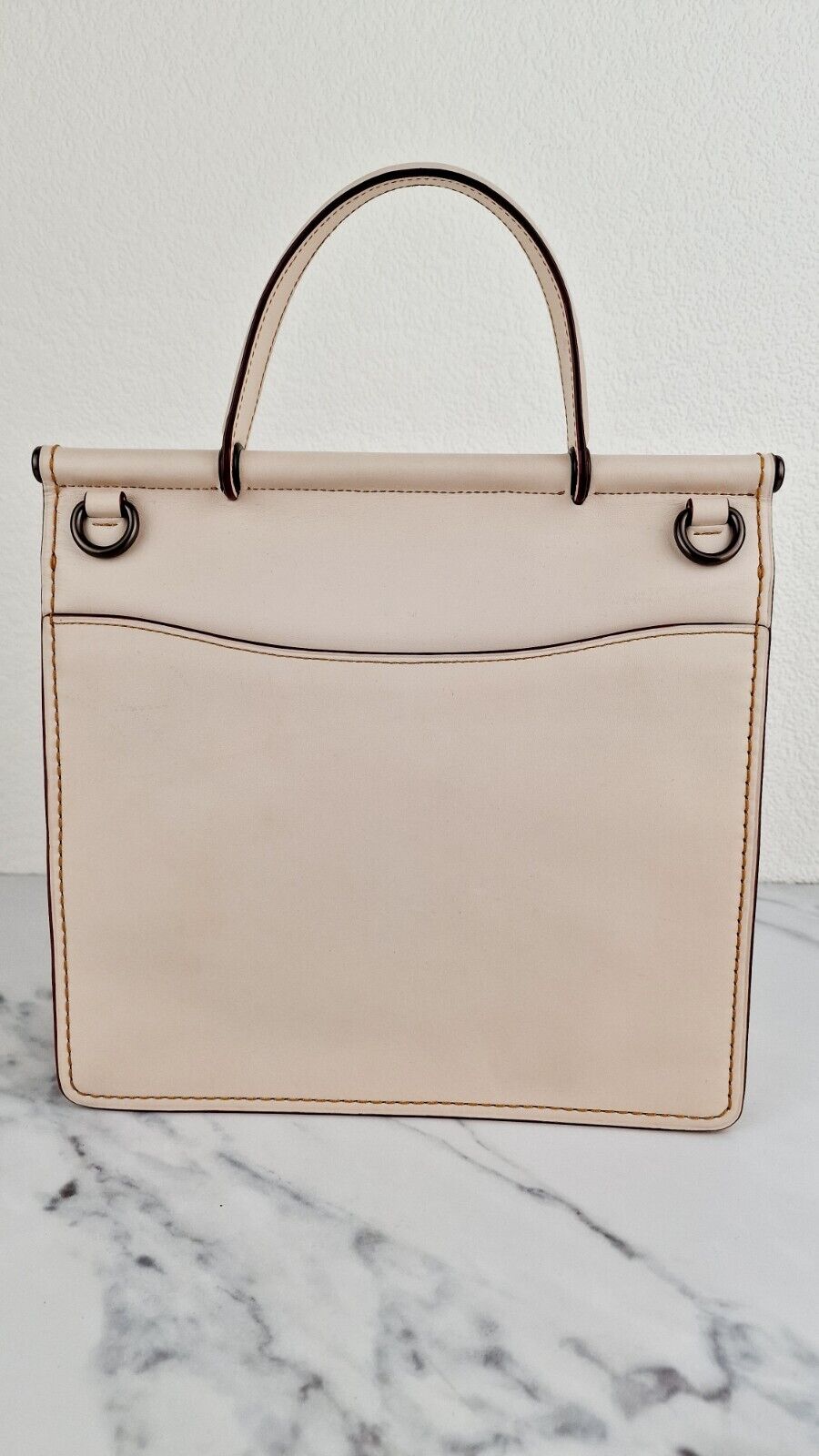 Coach Originals Willis Station Bag Chalk White Glovetanned Leather Tophandle