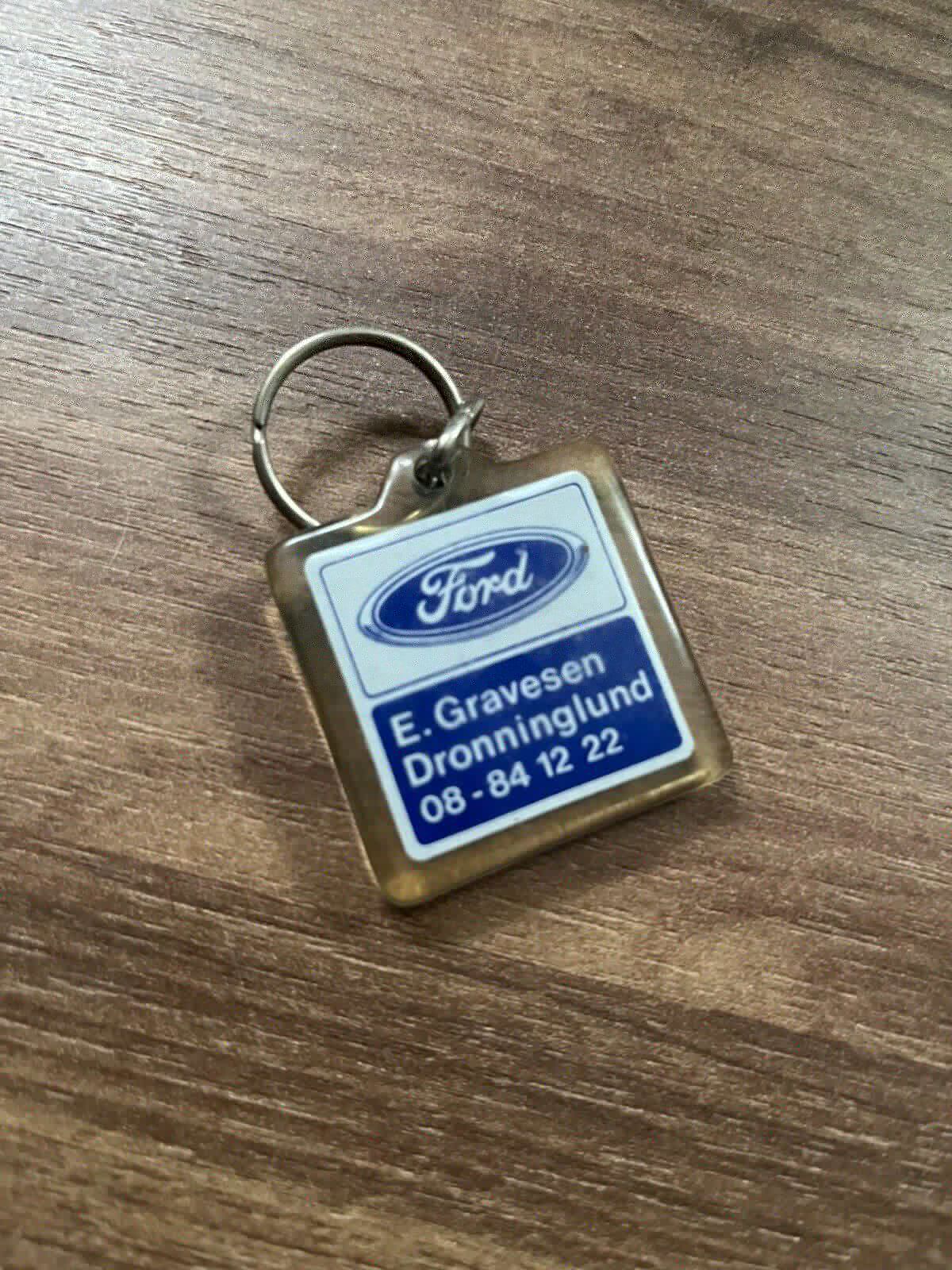 Vintage Volvo Plastic Danish Keychain Car Dealership 1980s Retro Design