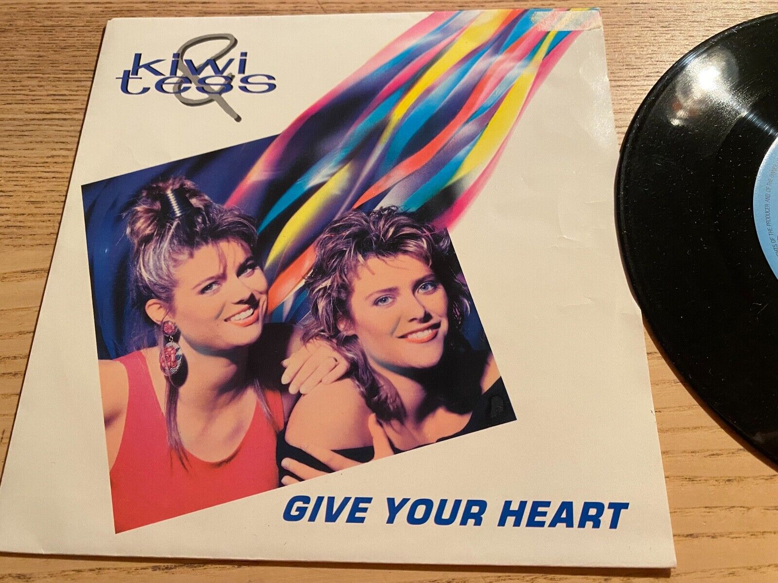 KIWI  TESS "GIVE YOUR HEART" PWL REMIX 1989 ICEBERG NCB 7" VINYL SINGLE 45 RPM*