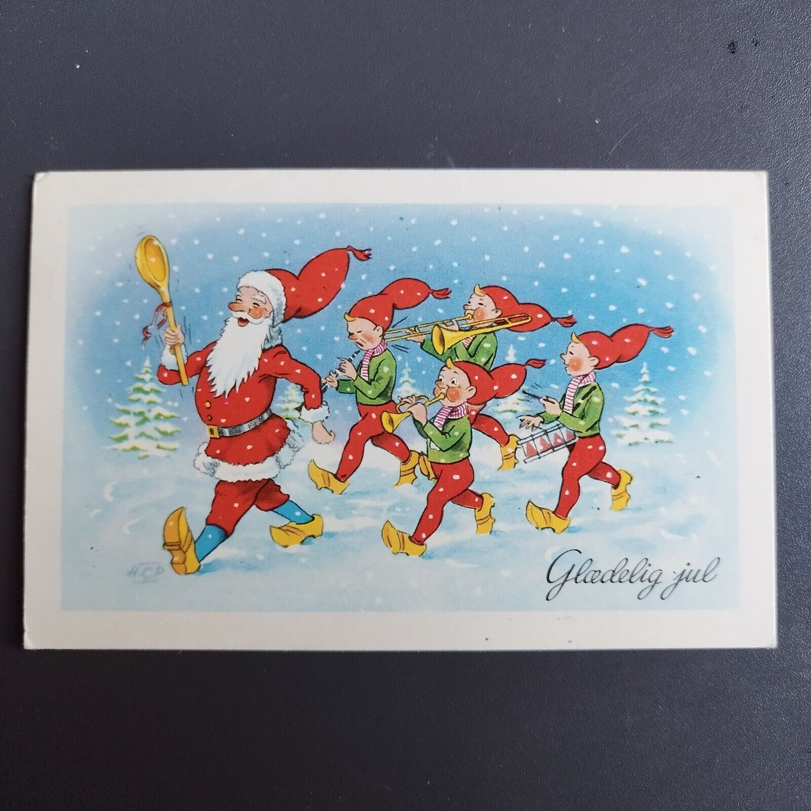 Vintage and collectible Danish Christmas card Posted  in 1972--no 121x