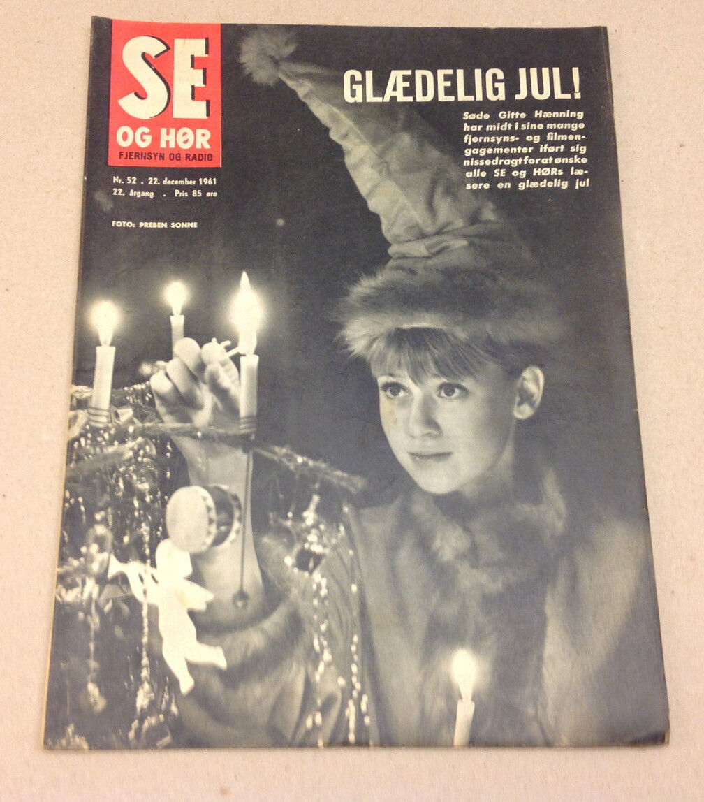 GITTE HENNING OR GITTE HÆNNING CHRISTMAS EVENING ON VINTAGE Danish Magazine 1961