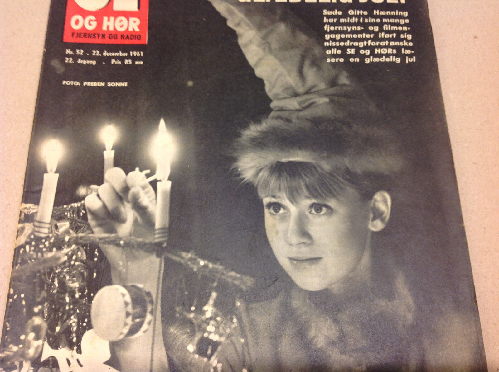 GITTE HENNING OR GITTE HÆNNING CHRISTMAS EVENING ON VINTAGE Danish Magazine 1961